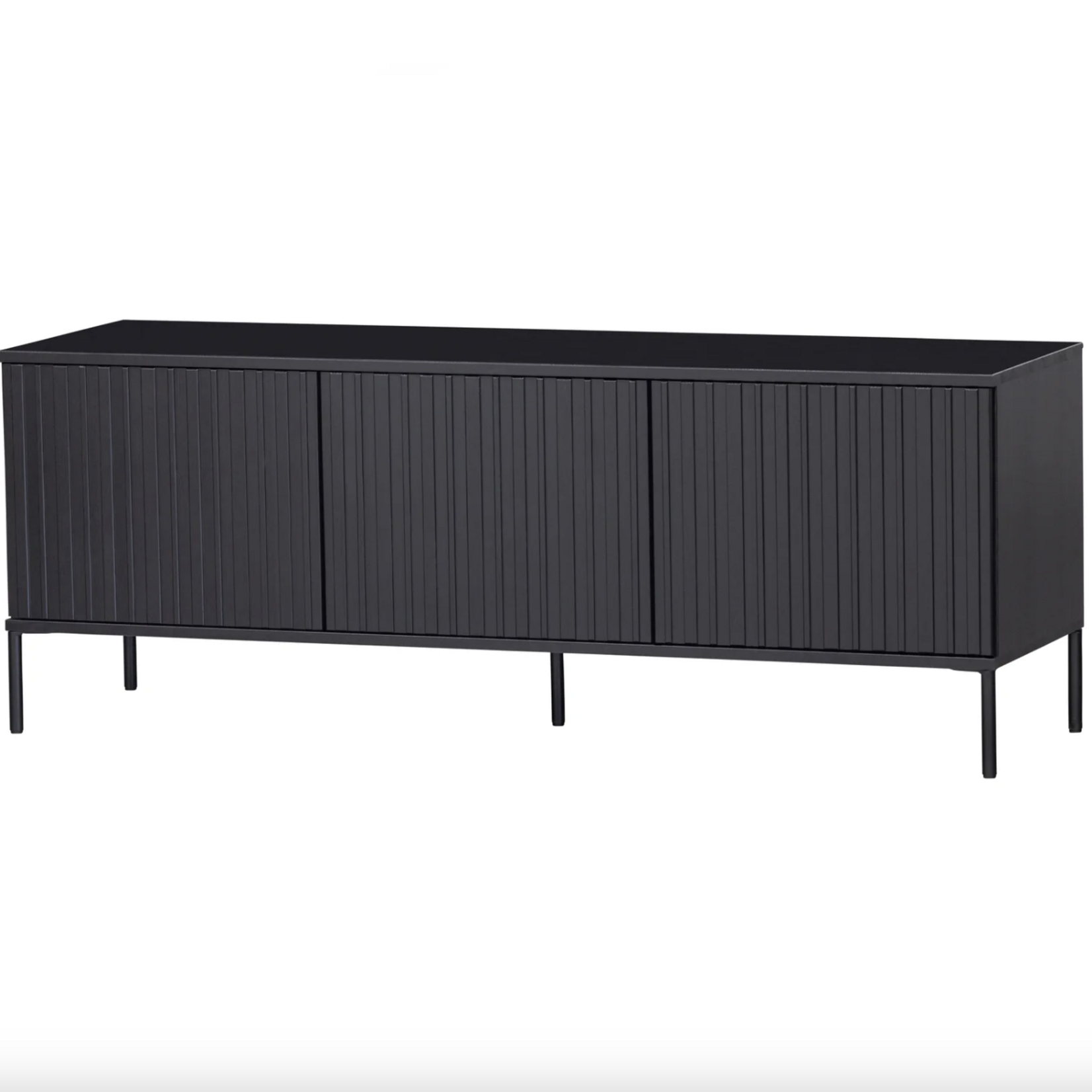 WOOOD EXCLUSIVE WOOOD - New gravure tv meubel 150 cm grenen zwart [fsc]