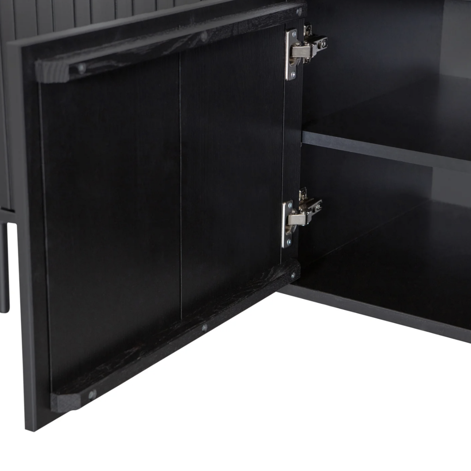 WOOOD EXCLUSIVE WOOOD - New gravure tv meubel 150 cm grenen zwart [fsc]