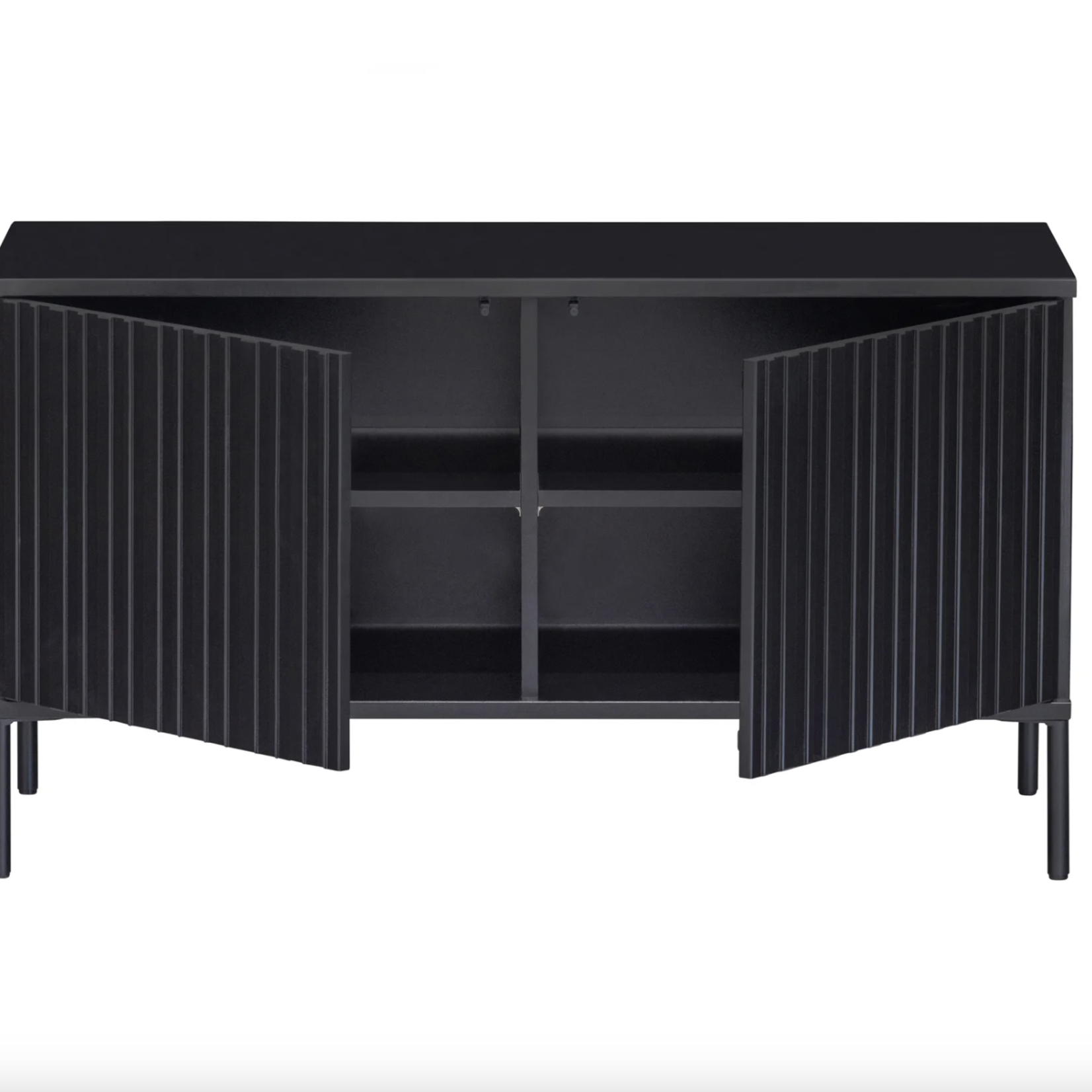 WOOOD EXCLUSIVE WOOOD - New gravure tv meubel 100 cm grenen zwart [fsc]