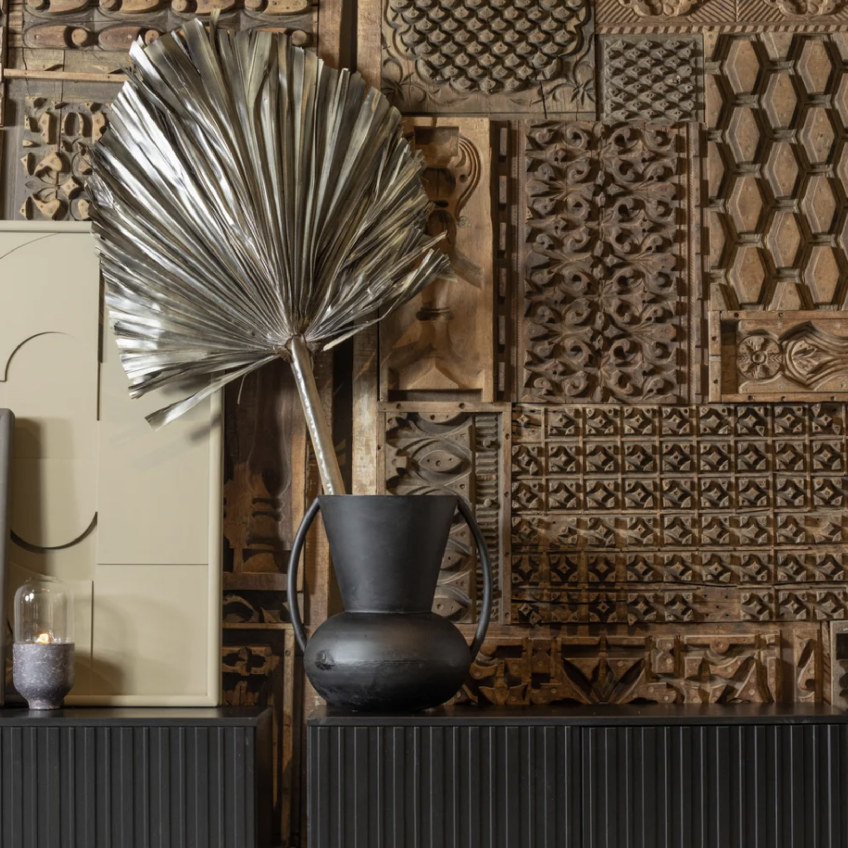 WOOOD EXCLUSIVE WOOOD - New gravure tv meubel 100 cm grenen zwart [fsc]