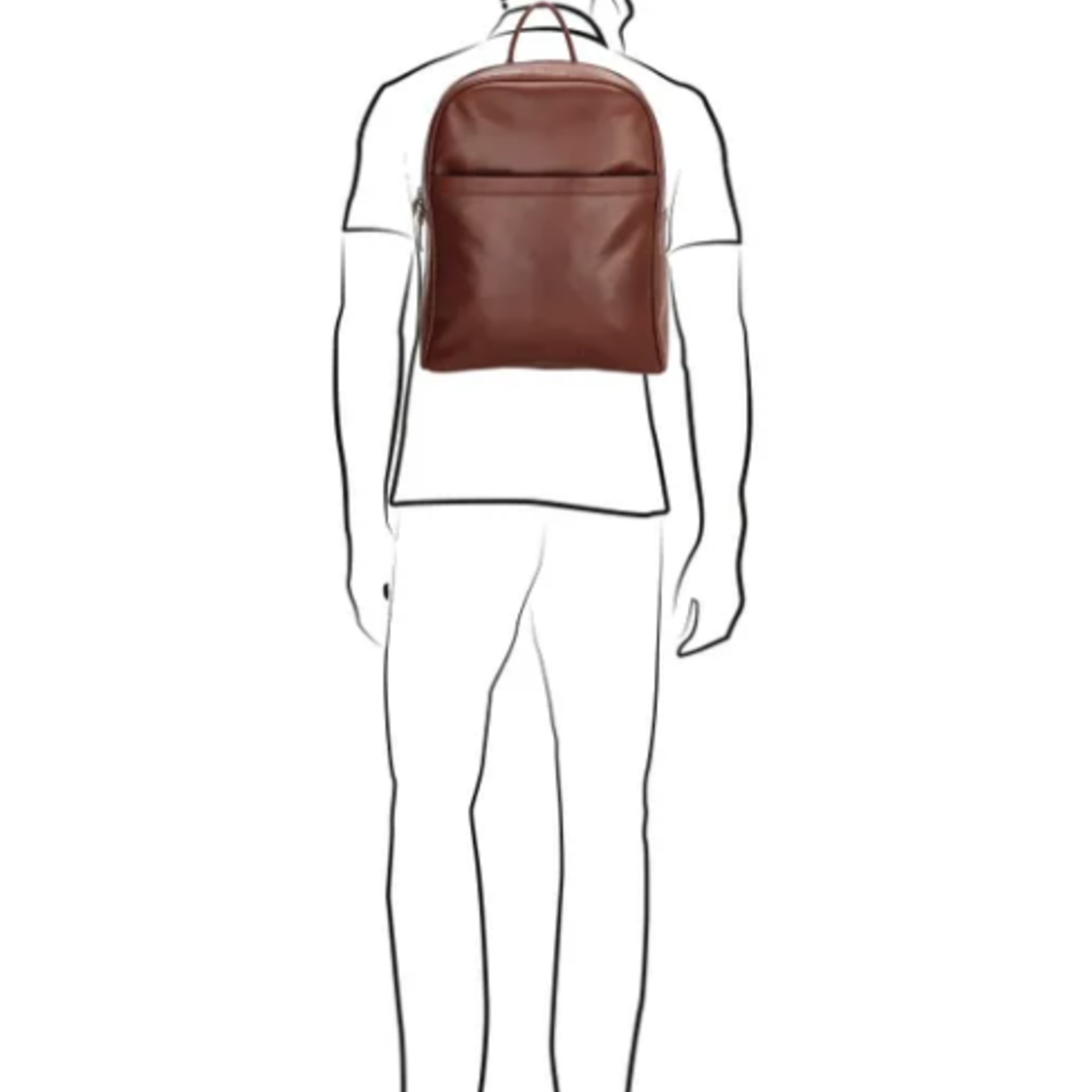 MICMACBAGS MICMACBAGS  - Rugzak echt leer Cognac Le mans 13,3 inch (29,4x16,6 cm.)
