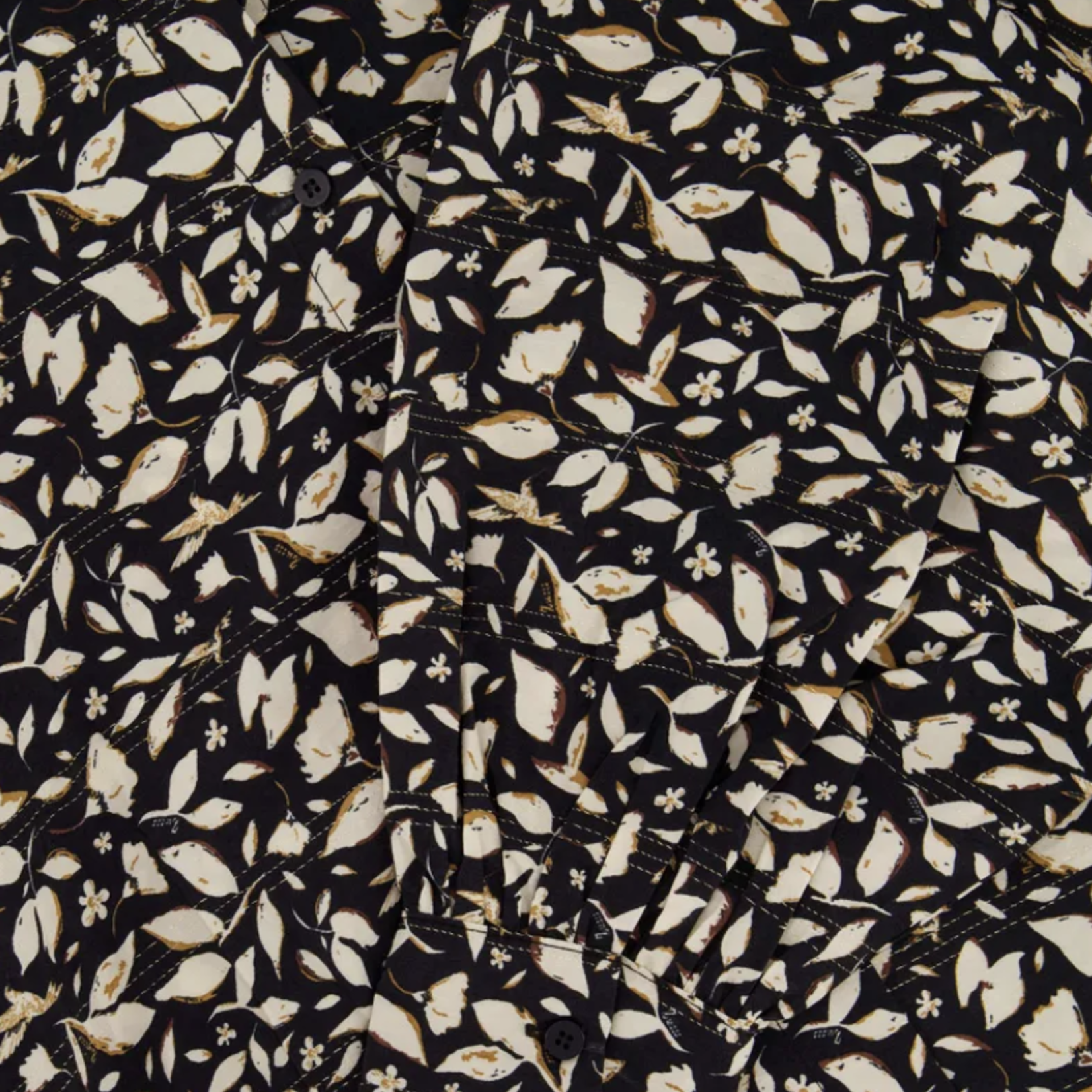 ZUSSS ZUSSS - Jurk blaadjes print met lurex zwart