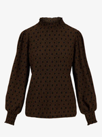 ZUSSS ZUSSS - Col met blockprint zwart/camel