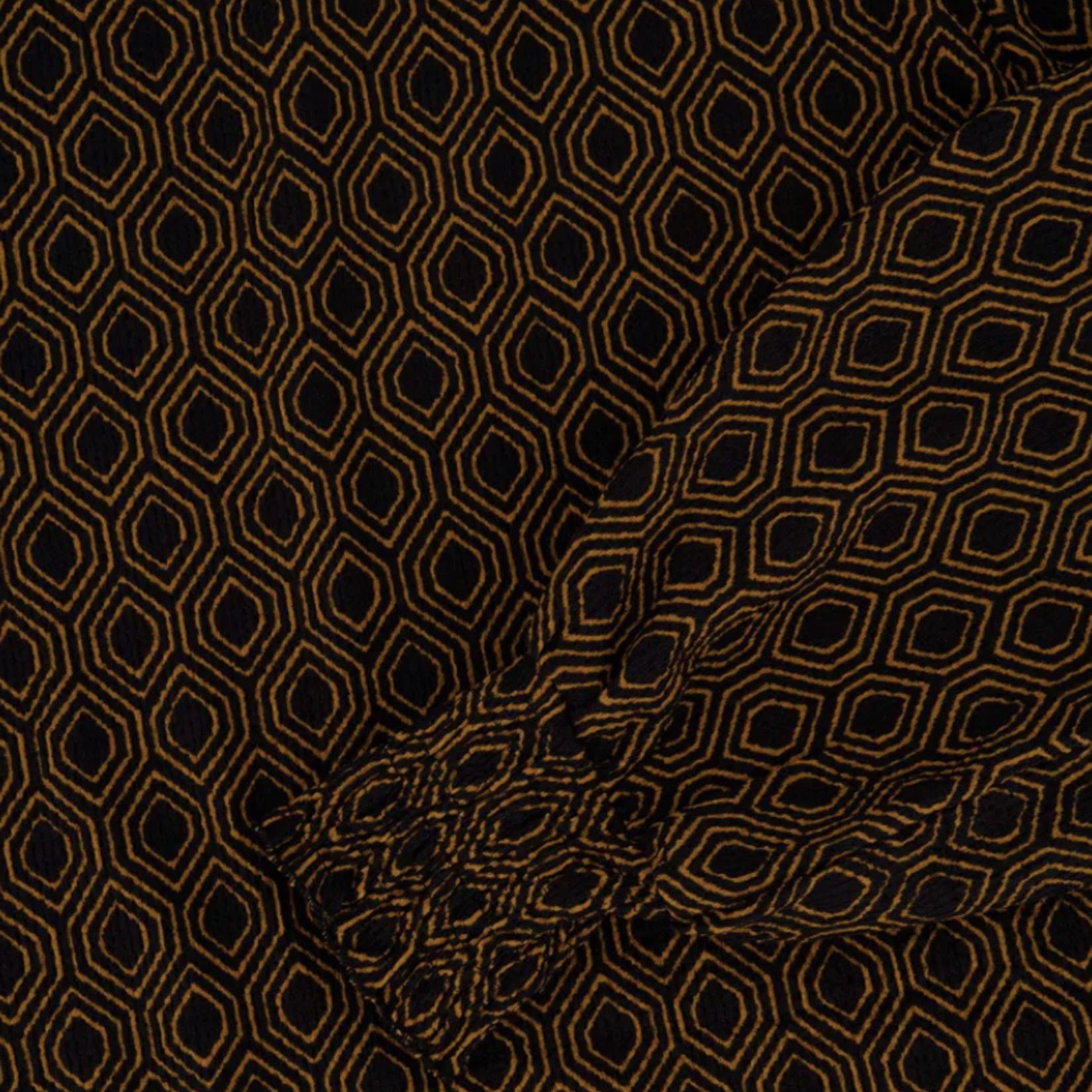 ZUSSS ZUSSS - Col met blockprint zwart/camel