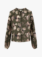 ZUSSS ZUSSS - Blouse met iris bloemen print donkergroen