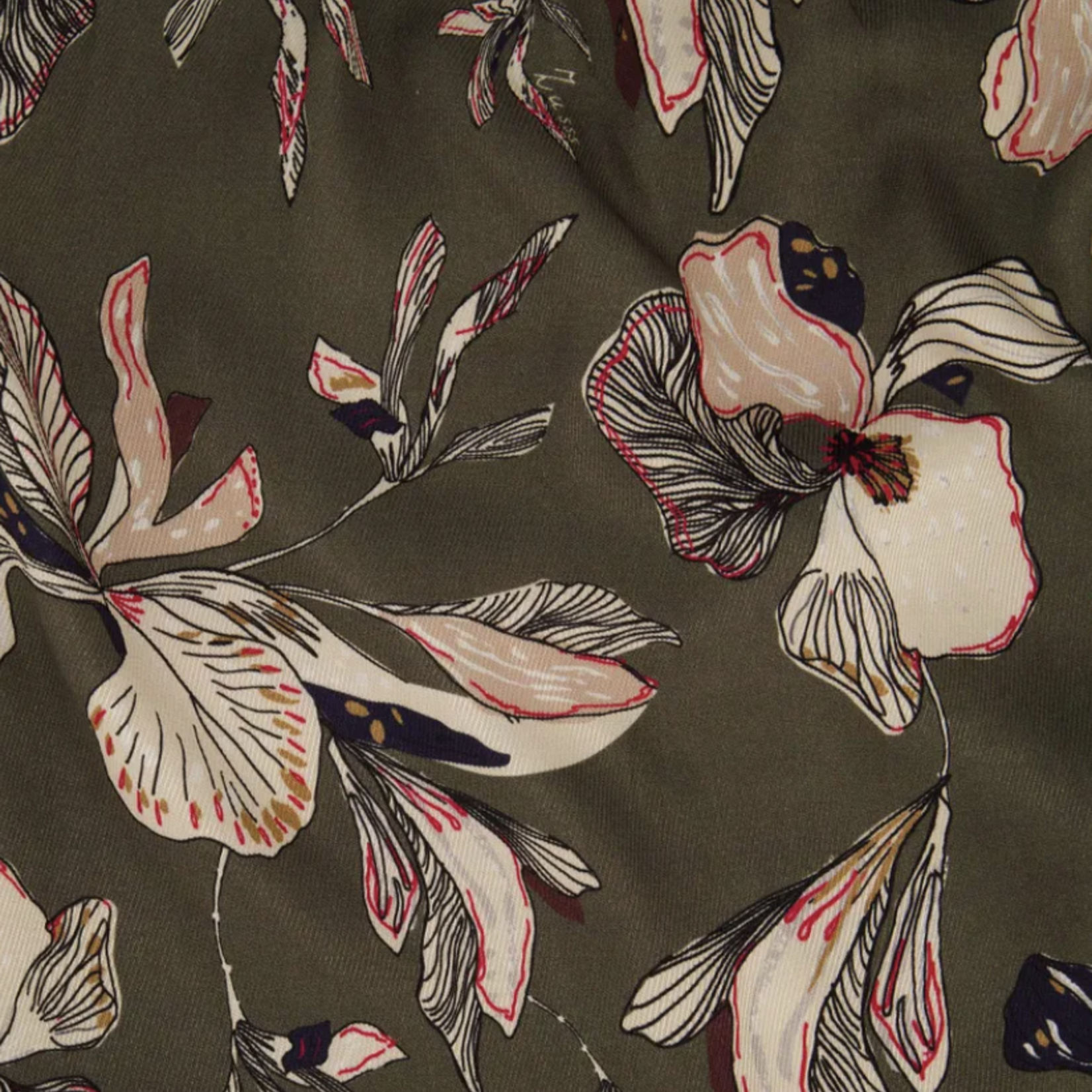 ZUSSS ZUSSS - Blouse met iris bloemen print donkergroen