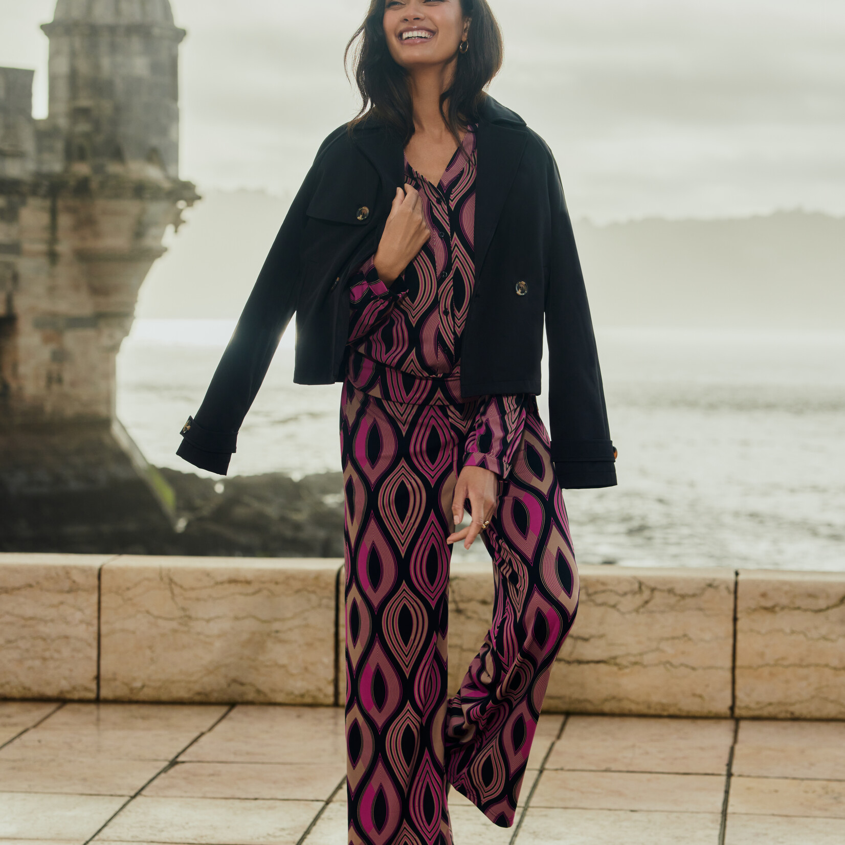 G-MAXX G-MAXX - Broek Ena berry/zwart MAAT S