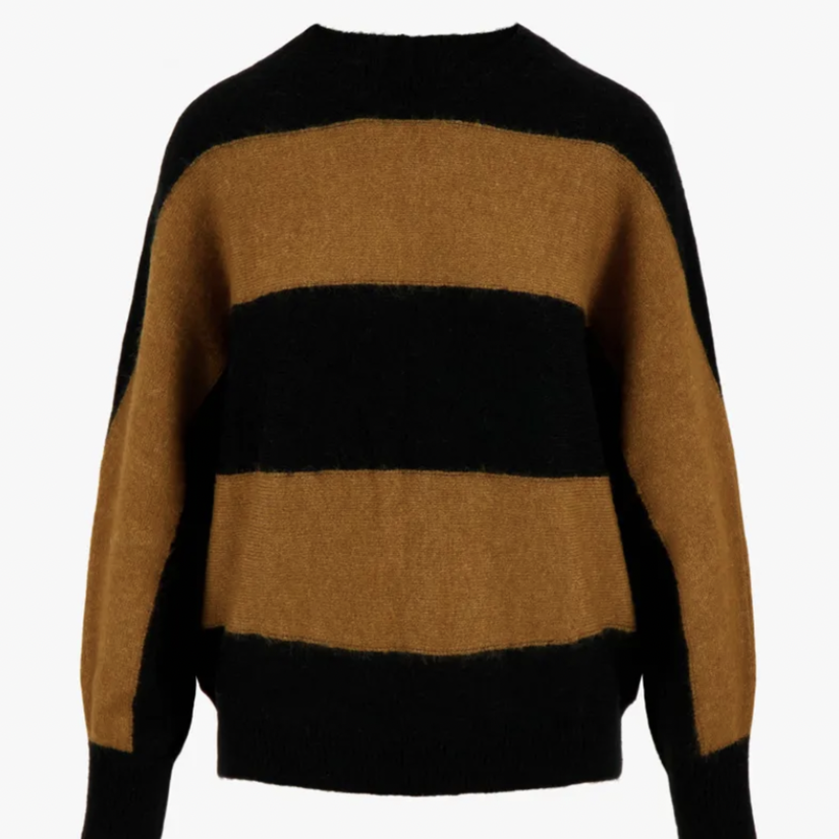 ZUSSS ZUSSS - Trui Batwin met streep camel/zwart