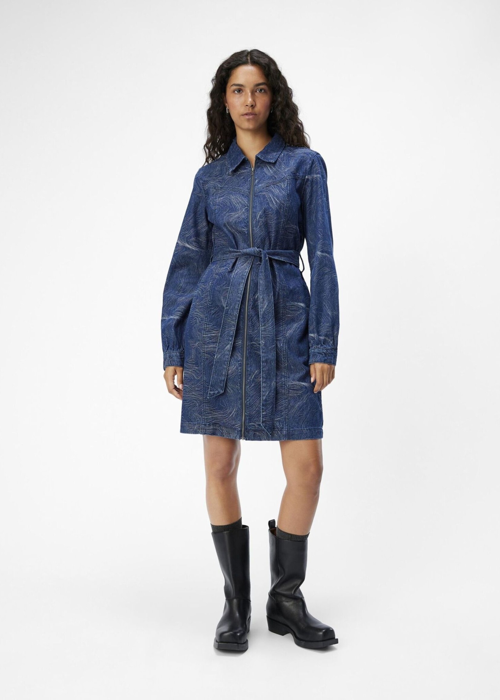 OBJECT OBJECT - Jurk Xonja denim donker blauw