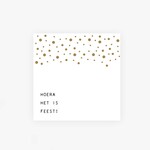 ZUSSS ZUSSS - Servetten vierkant 12,5x12,5cm hoera het is feest wit