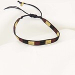 ZUSSS ZUSSS - Armbandje Miyuki streepje port/goud/zwart