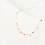 ZUSSS ZUSSS - Ketting met klavertjes roze rood