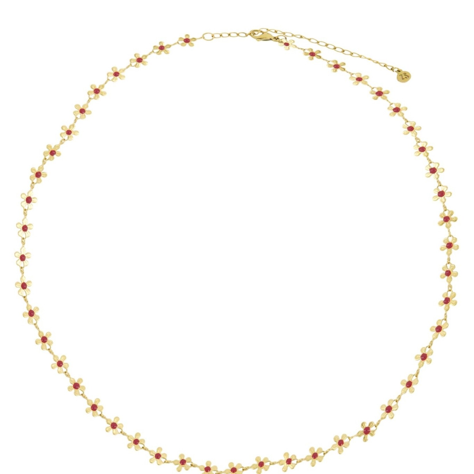 ZUSSS ZUSSS - Ketting met bloemen roze rood