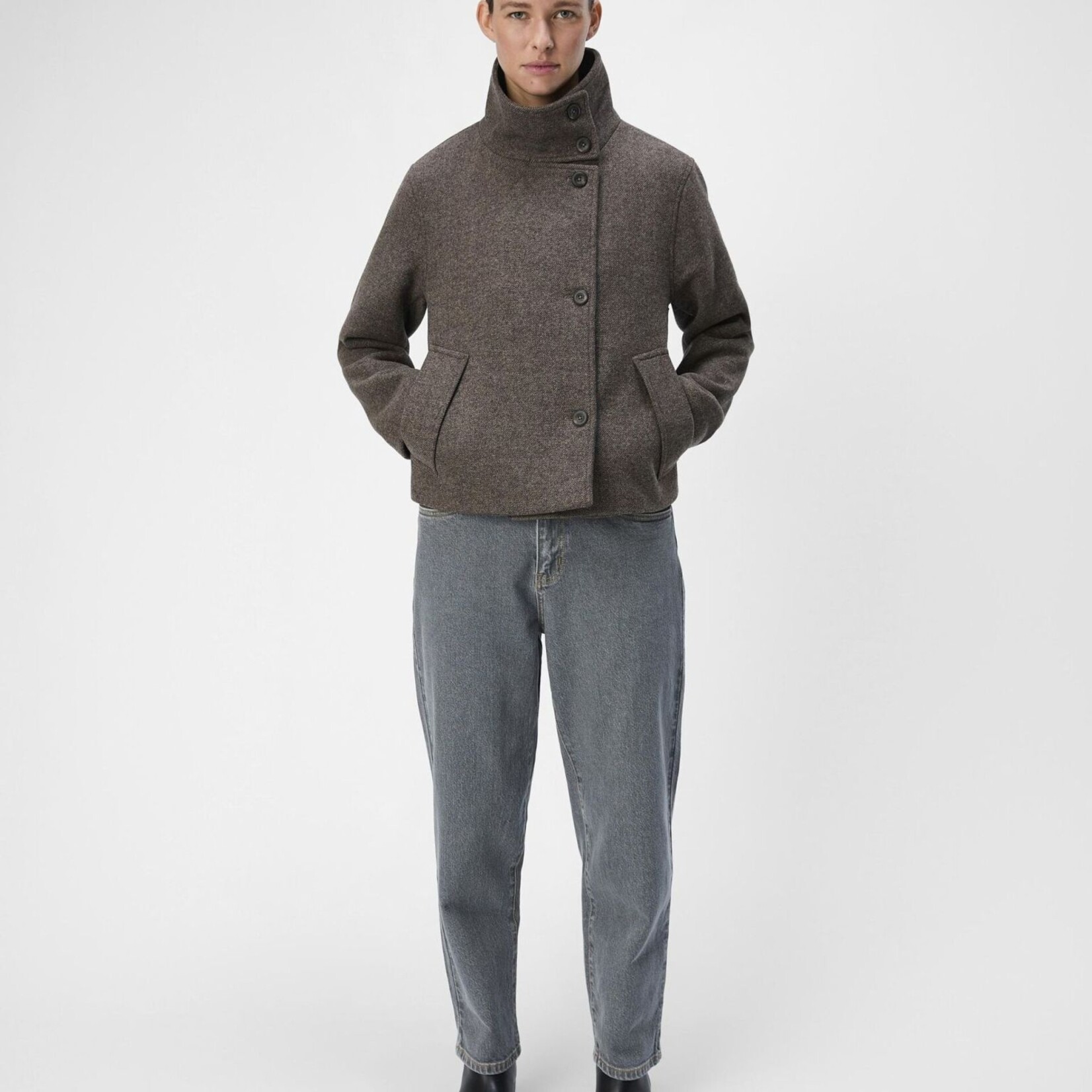 OBJECT OBJECT - Riki short coat morel melange