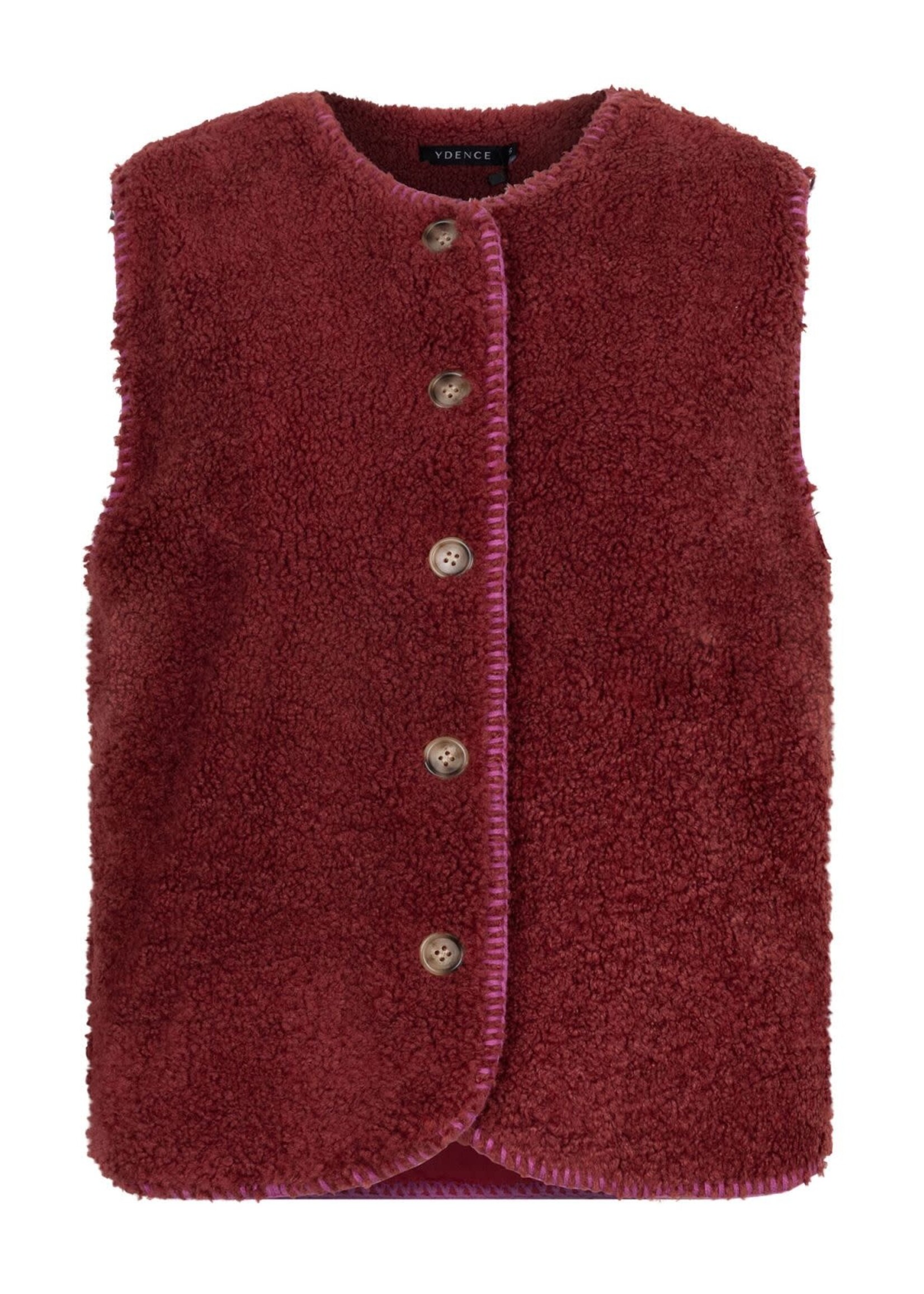 YDENCE YDENCE - Gilet Evelynn burgundy/lilac