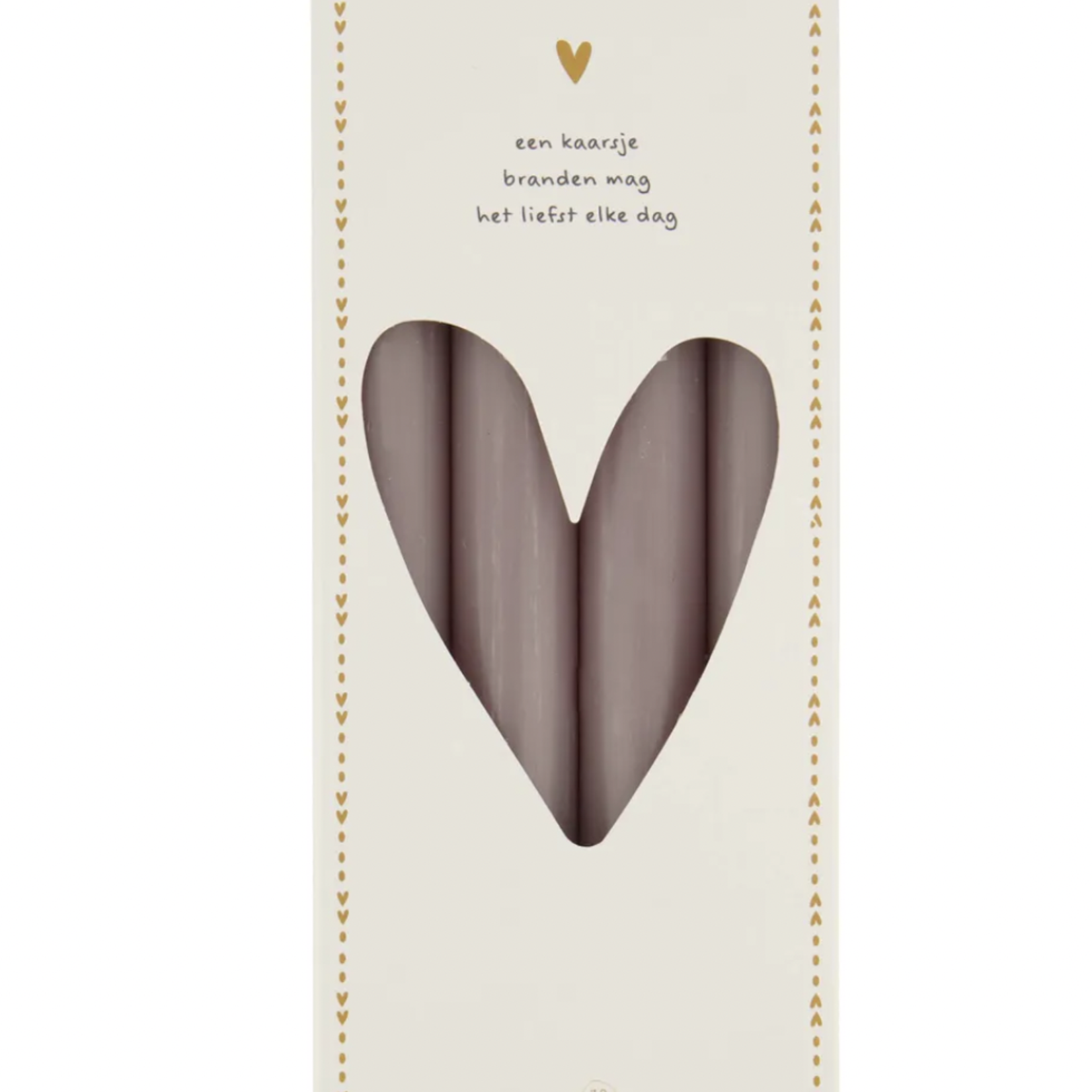 ZUSSS ZUSSS - 4 rustieke kaarsen 20 cm warmgrijs