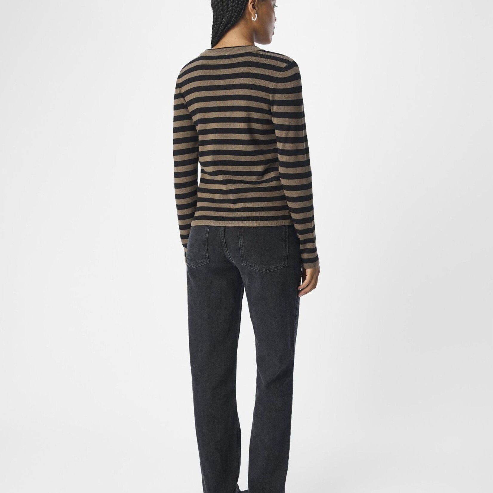 OBJECT OBJECT - Pullover ester gebreid morel/black MAAT S