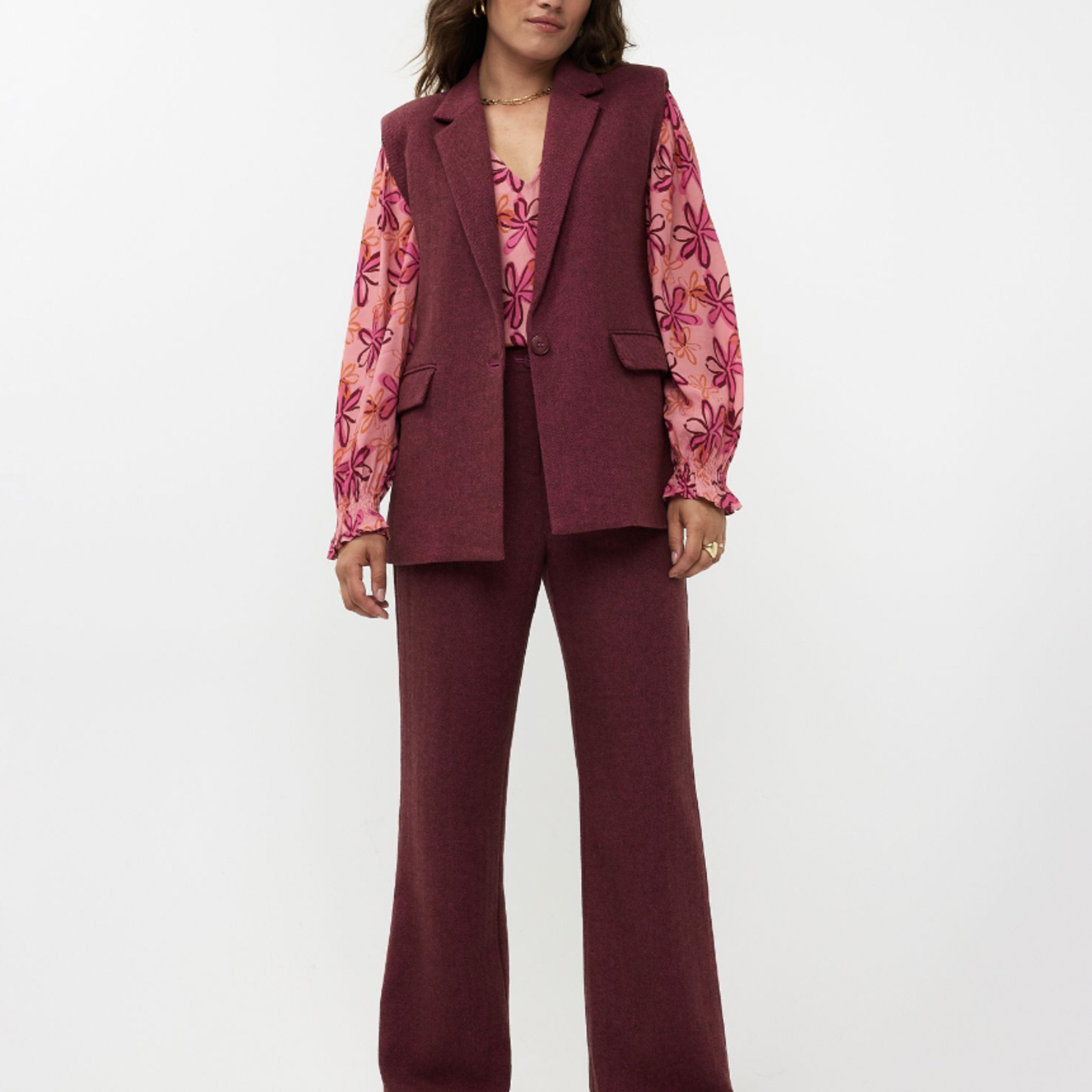 YDENCE YDENCE - Broek Judith pink MAAT XXL