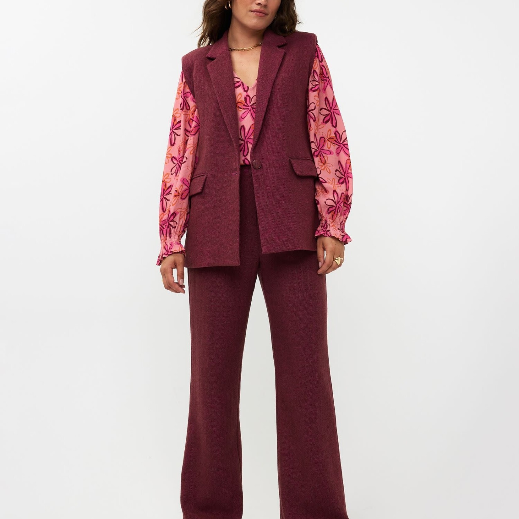 YDENCE YDENCE - Gilet Emella pink MAAT XS