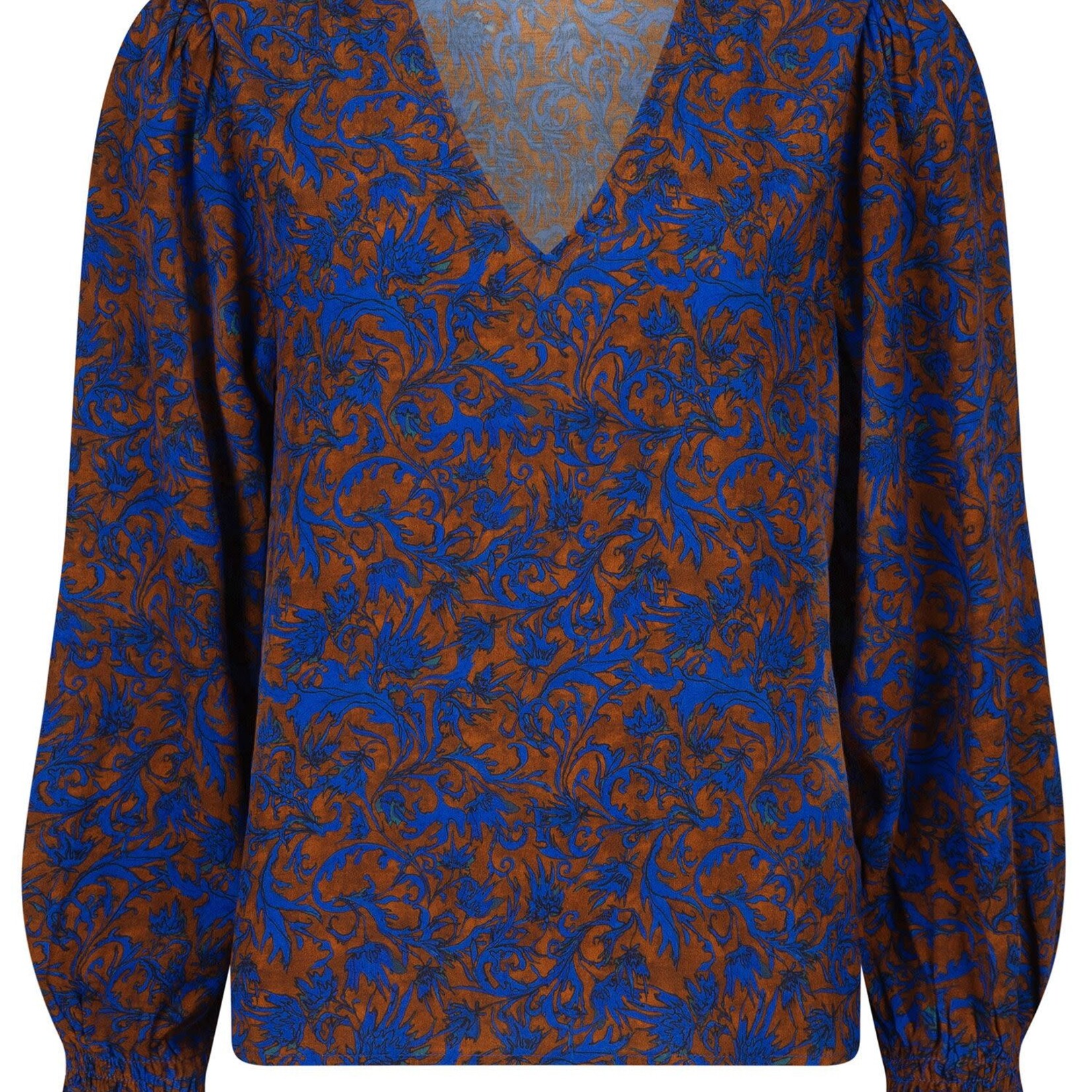 YDENCE YDENCE - Top Merel blue/brown flower