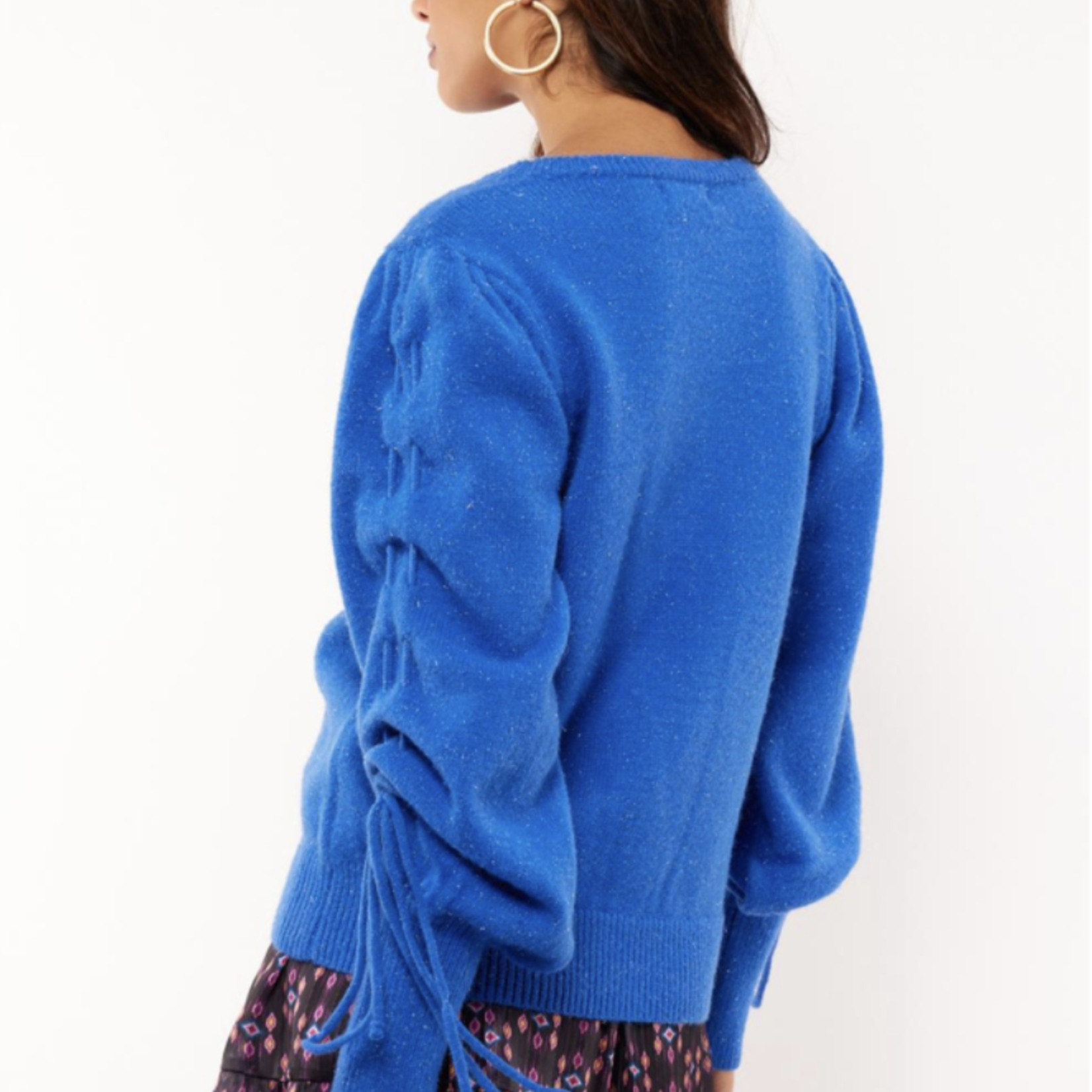 FLURESK FLURESK - Sweater Scottie gebreid blue quartz