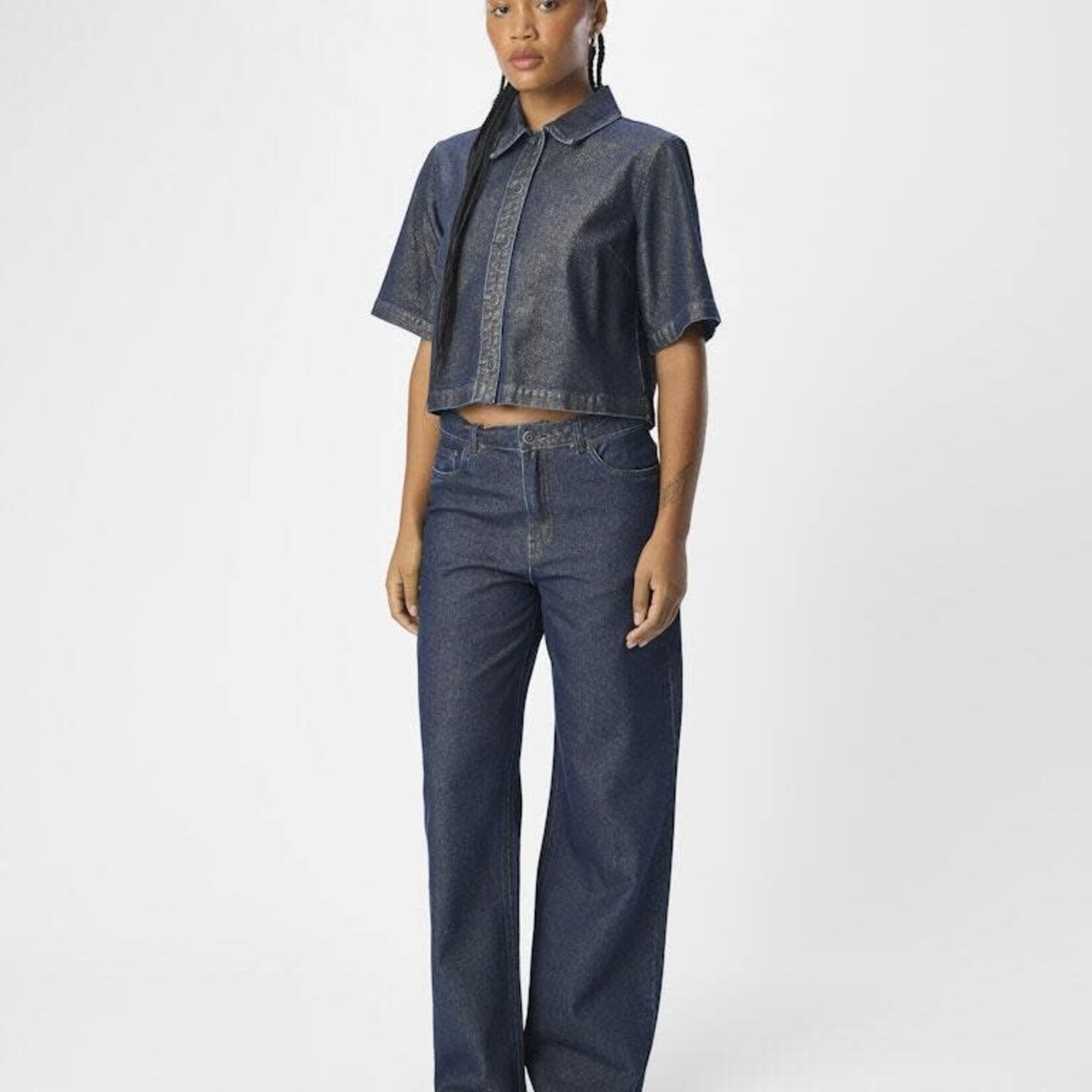 OBJECT OBJECT - Jeans Zilvio model marina dark blue denim/gold