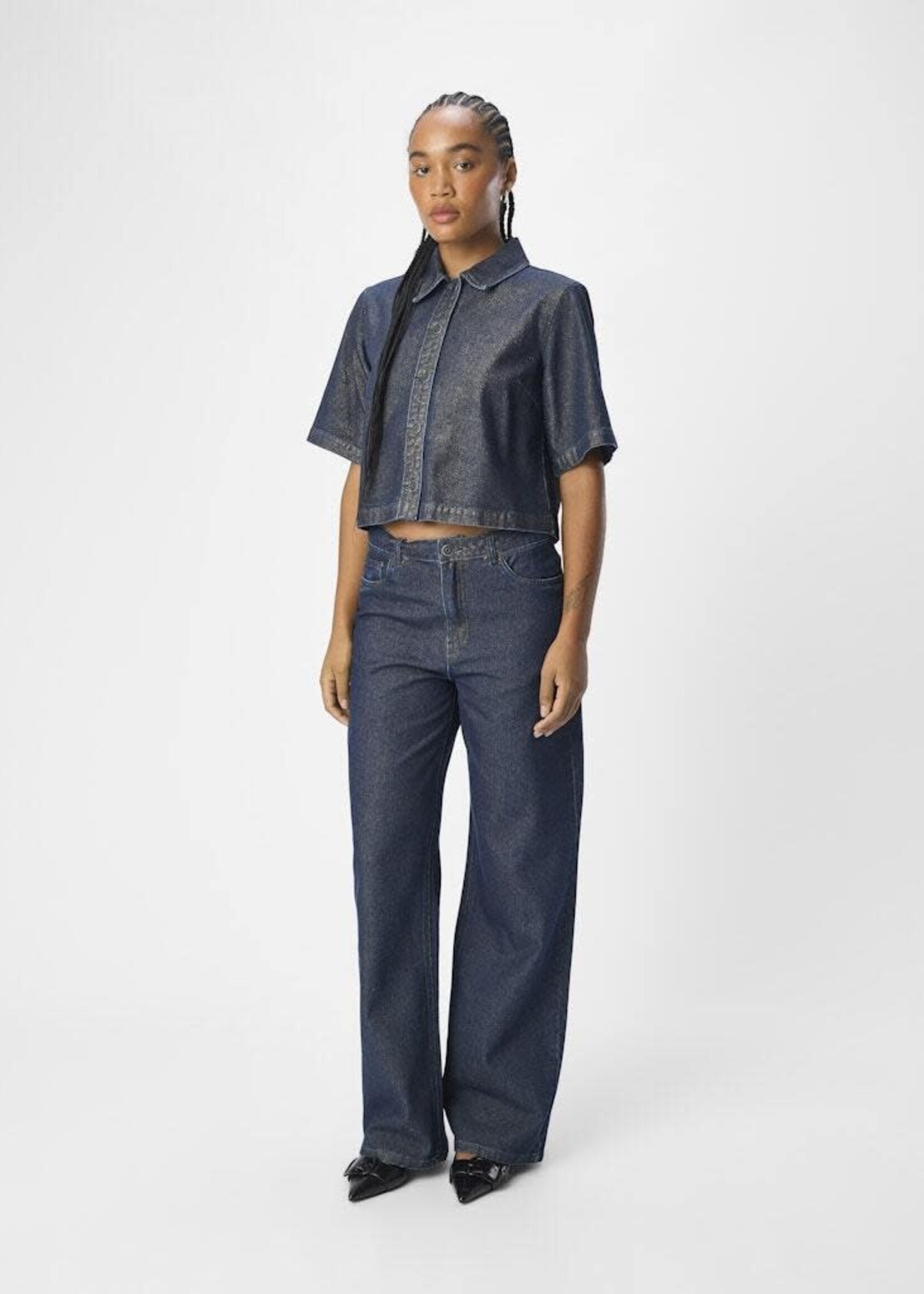 OBJECT OBJECT - Jeans Zilvio model marina dark blue denim/gold