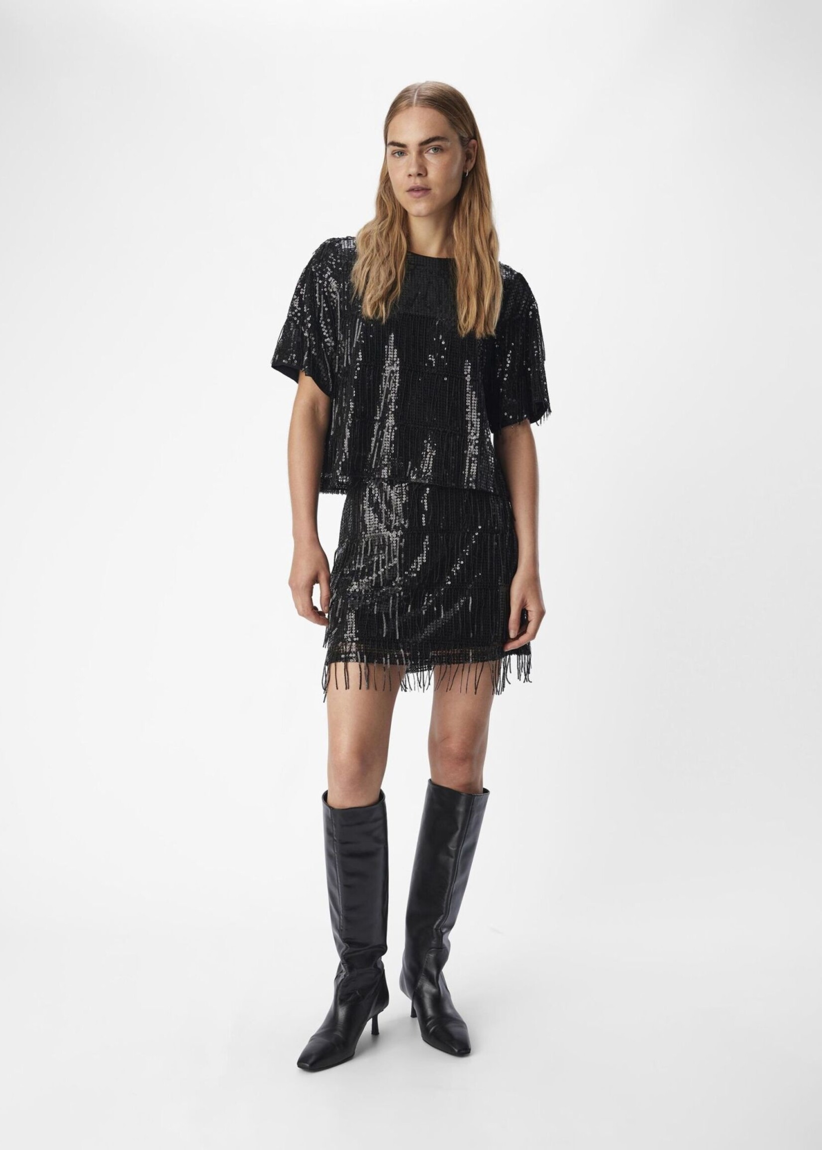 OBJECT OBJECT - Top Tella zwart met lovertjes