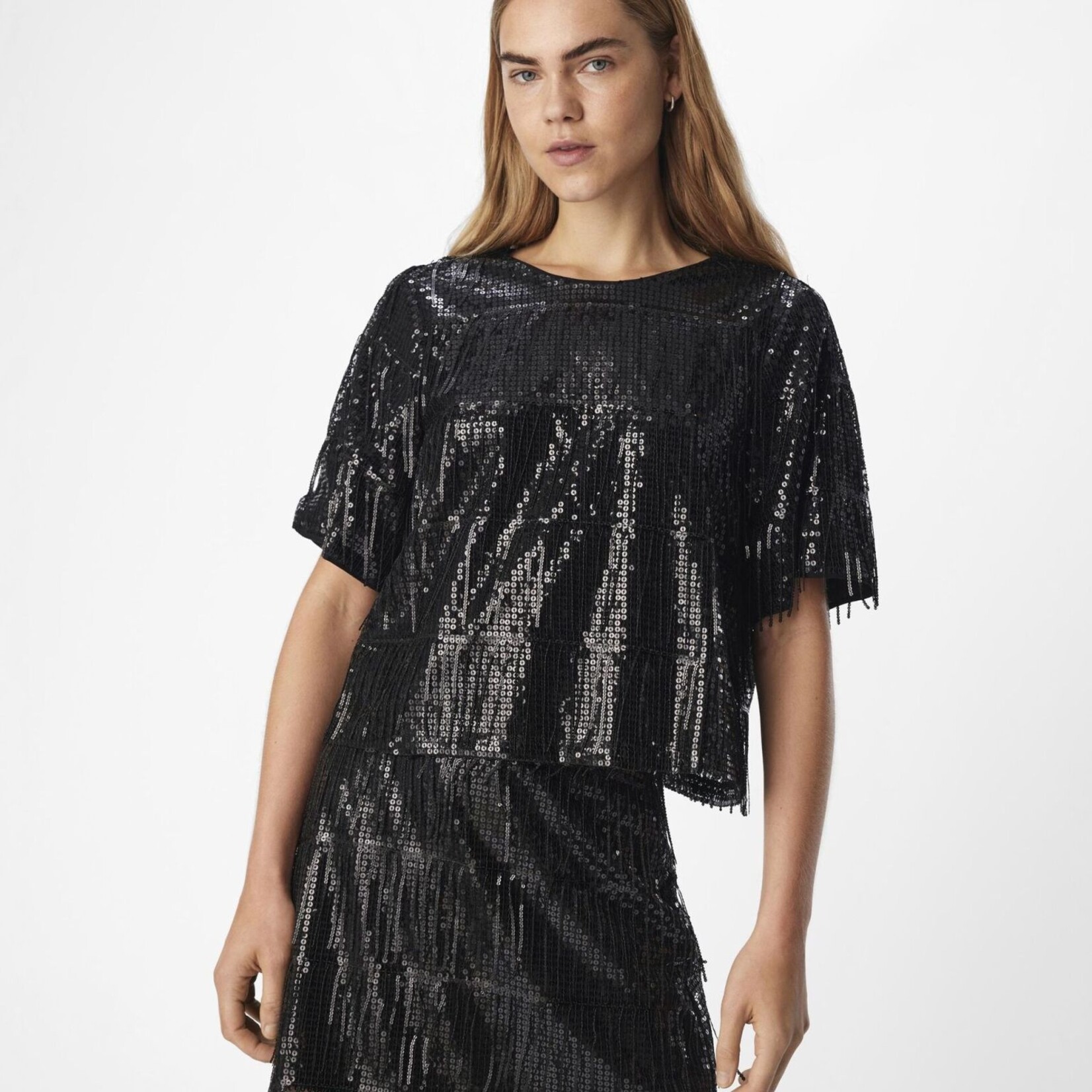 OBJECT OBJECT - Top Tella zwart met lovertjes