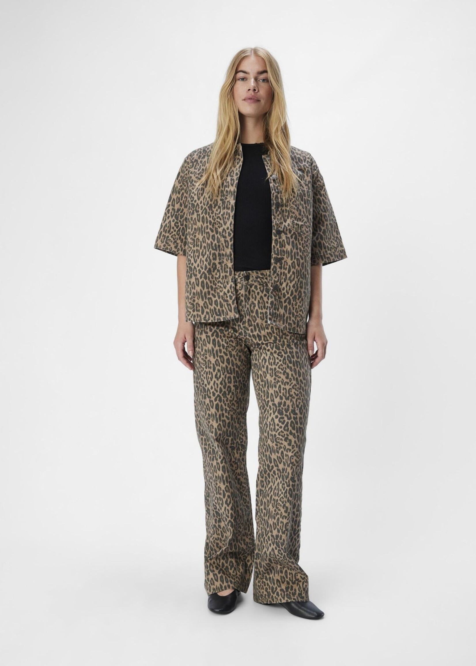 OBJECT OBJECT - Jeans seni moji leopard print