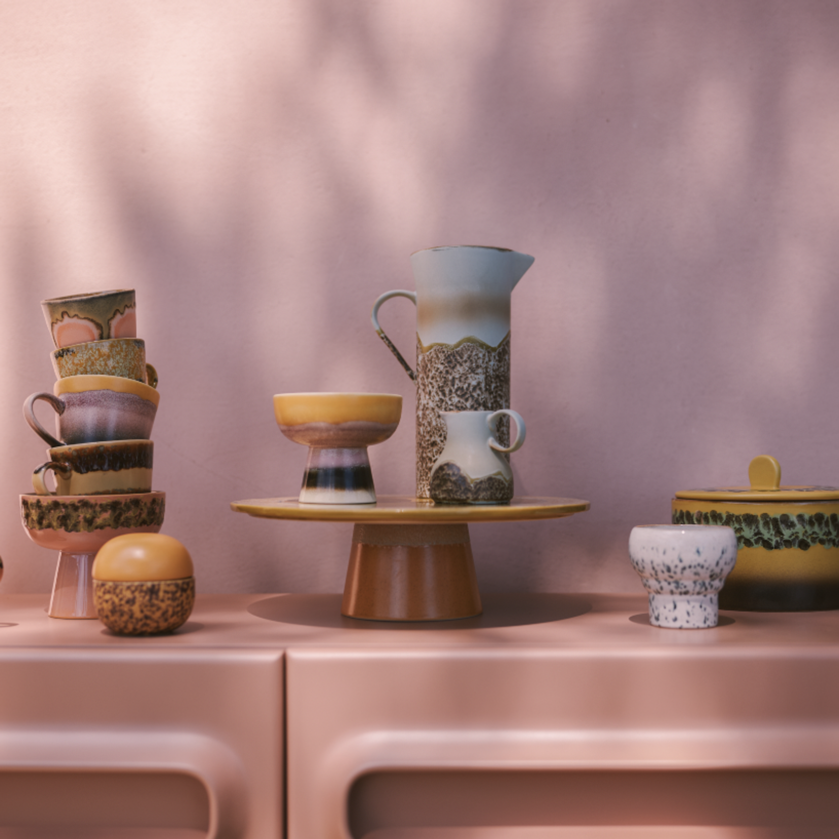 HKLIVING HKLIVING - 70's Tapas schaal op voet S Sunshade KST0055