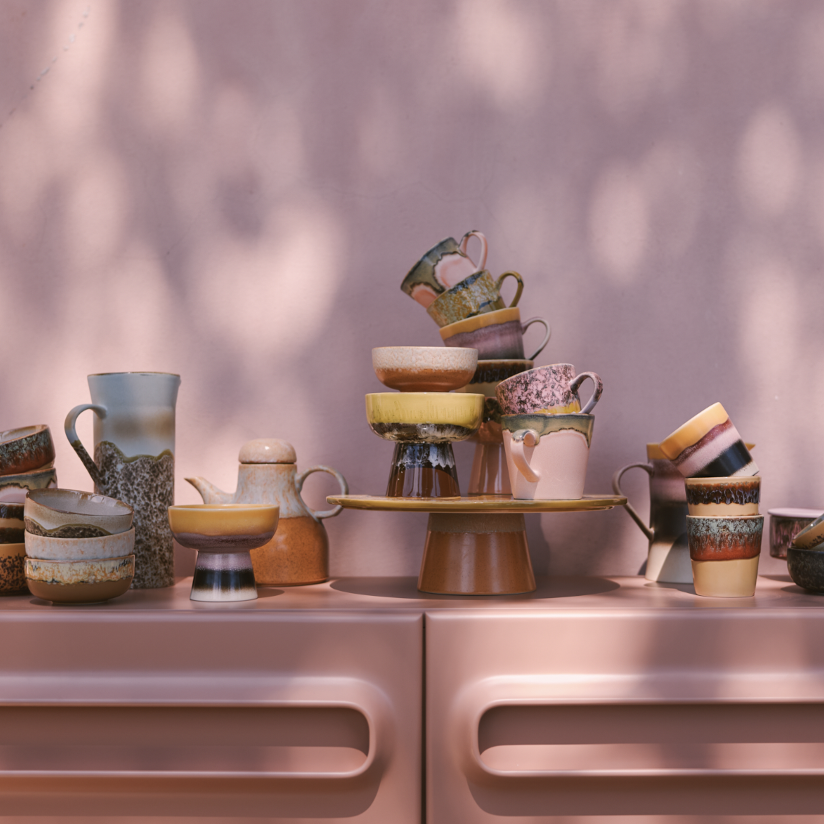 HKLIVING HKLIVING - 70's Tapas schaal op voet S Sunshade KST0055