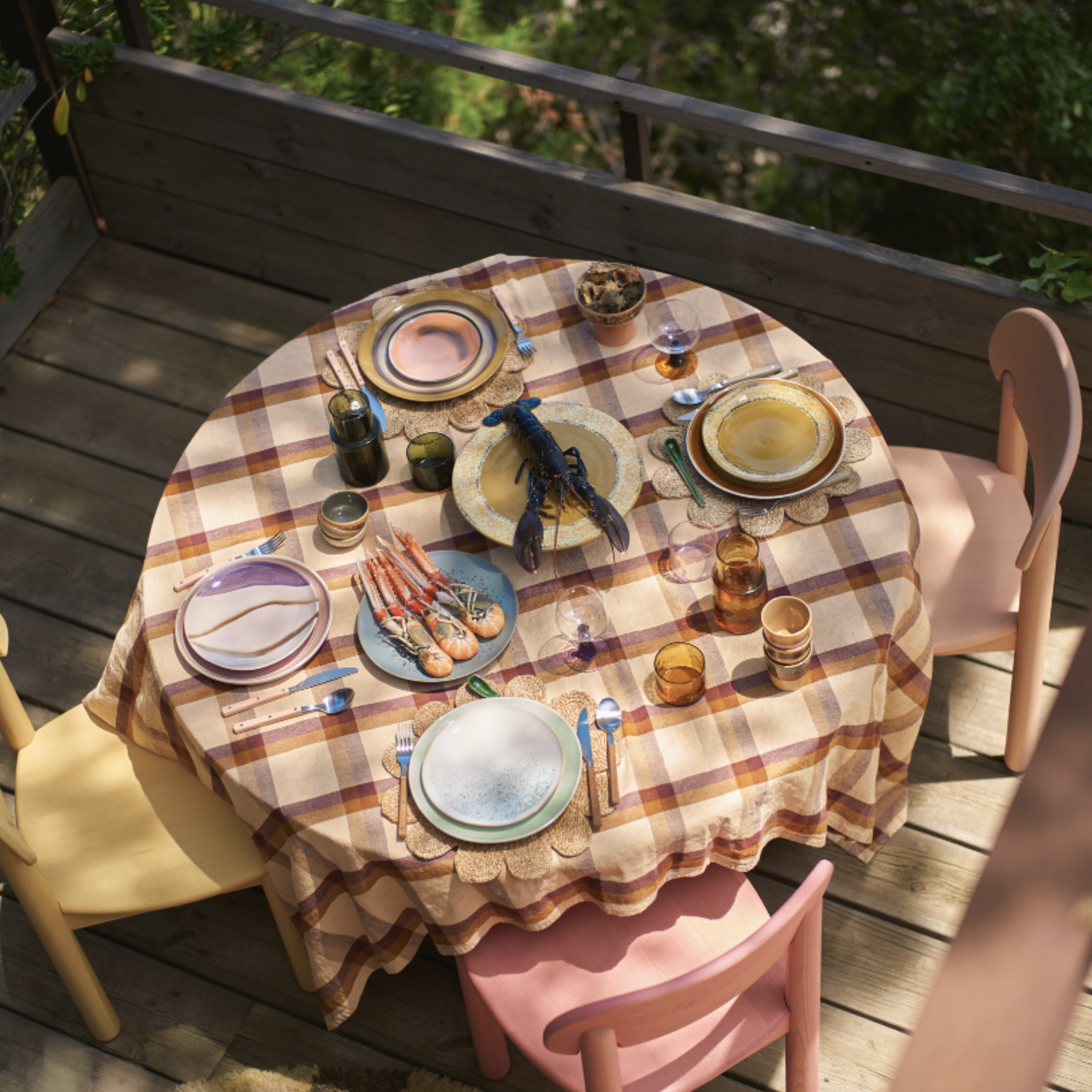 HKLIVING HKLIVING - Ceramic's 70's Diner bord coconut KST0061