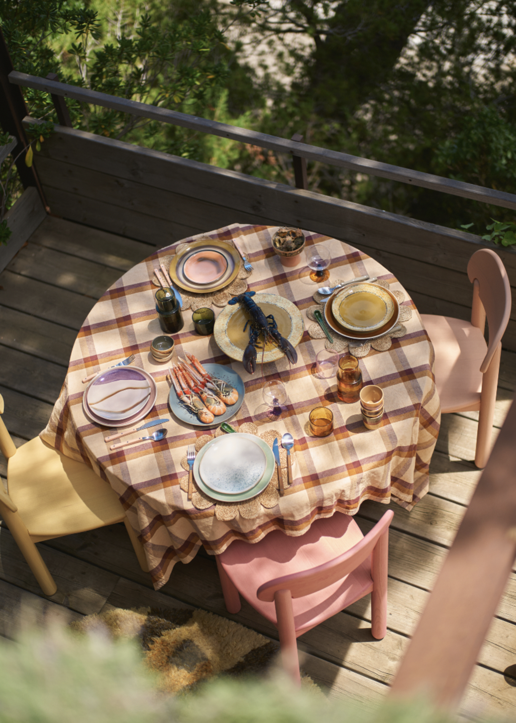HKLIVING HKLIVING - Ceramic's 70's Diner bord coconut KST0061