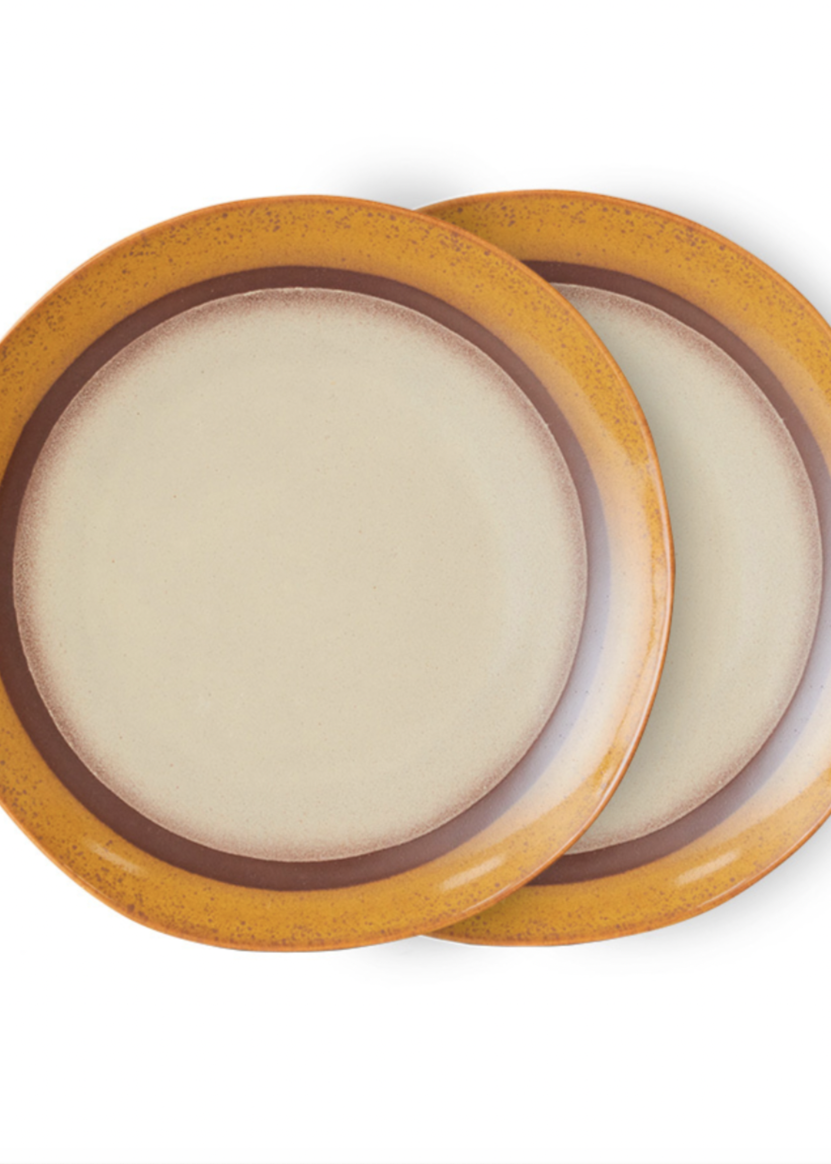 HKLIVING HKLIVING - Ceramic's 70's Diner bord coconut KST0061