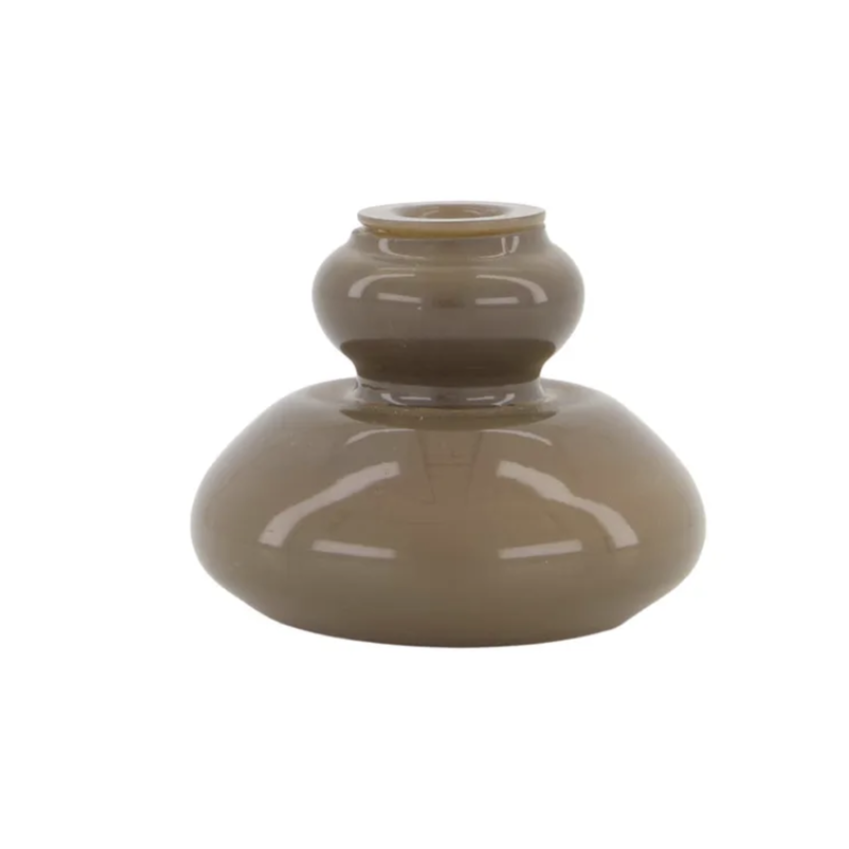 ZUSSS ZUSSS - Glazen kandelaar warm grijs/bruin  5,5cm