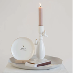 ZUSSS ZUSSS - Keramieken kandelaar vogeltjes wit/goud