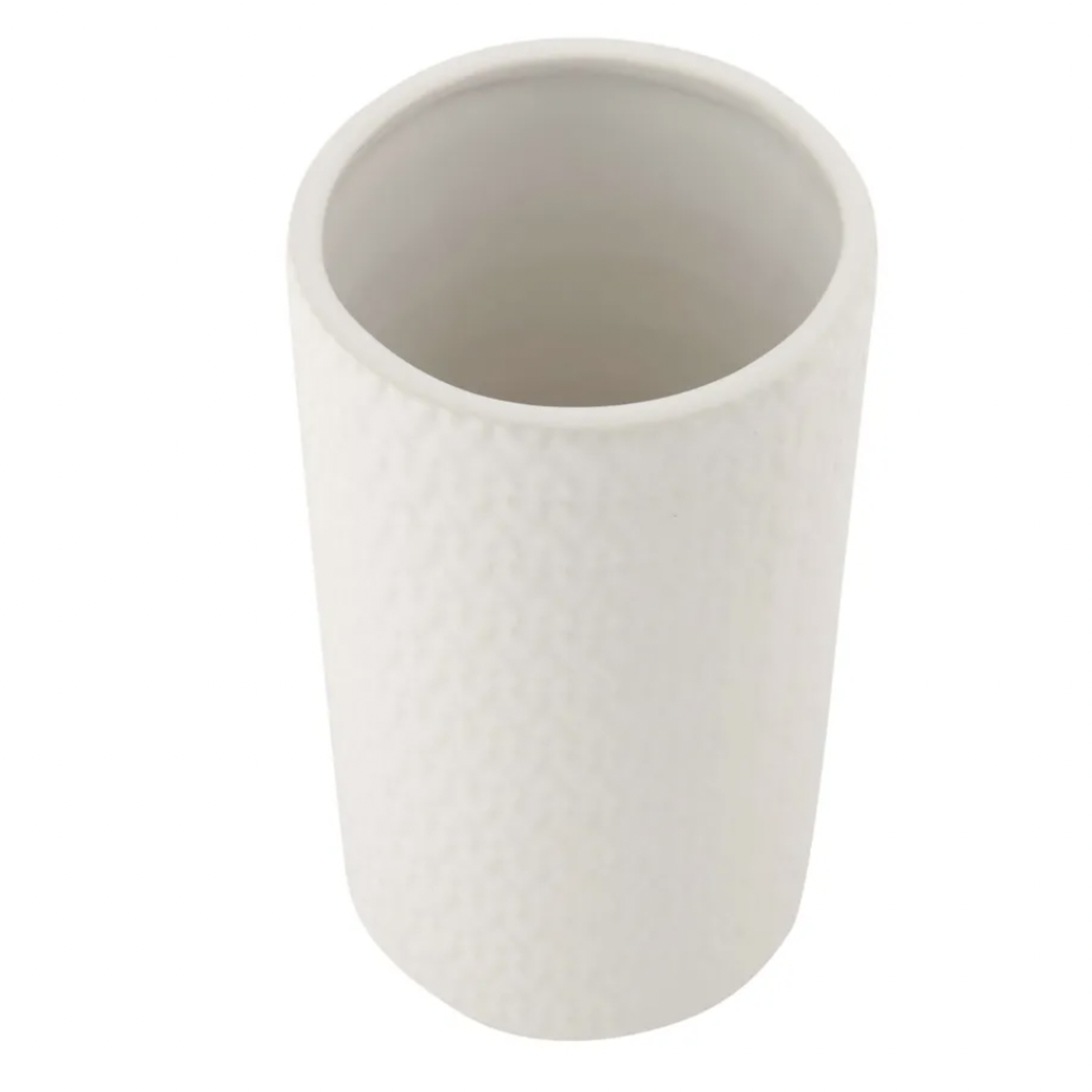 ZUSSS ZUSSS - Keramieken bewaarpot met houten deksel hartjes 20cm wit