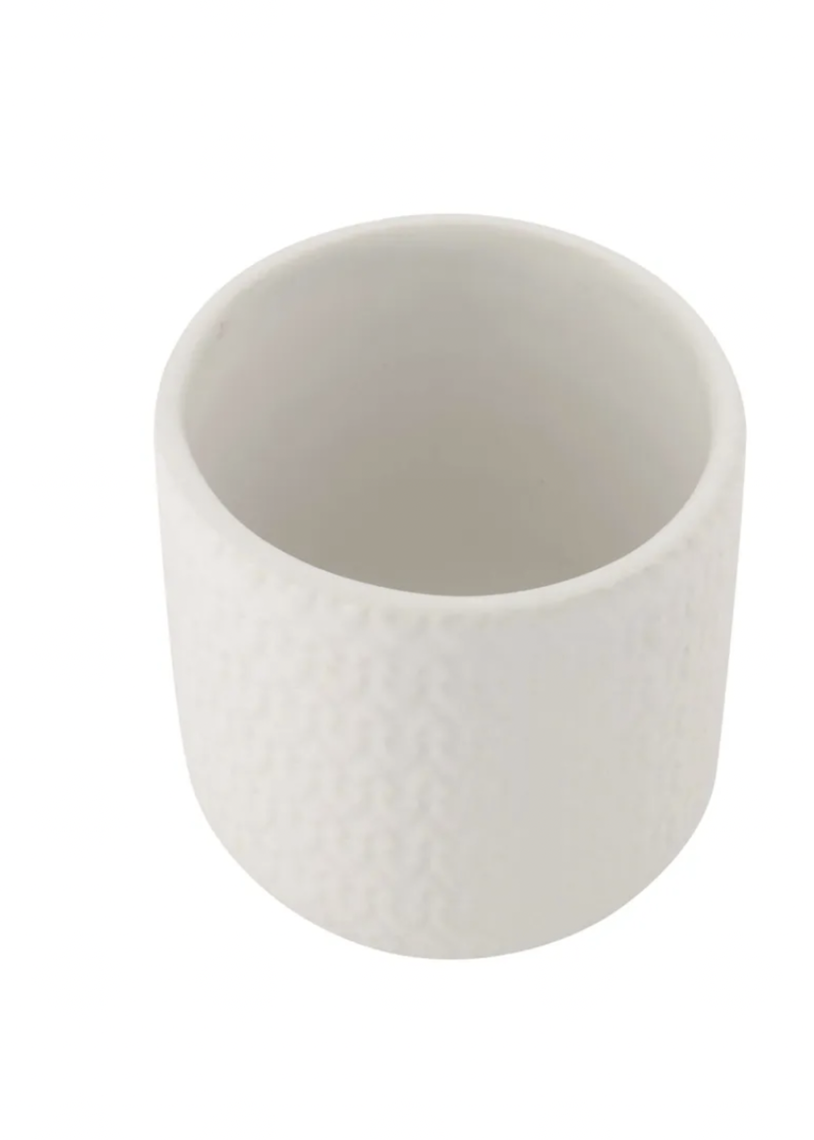 ZUSSS ZUSSS - Keramieken bewaarpot met houteb deksel hartjes 12cm wit