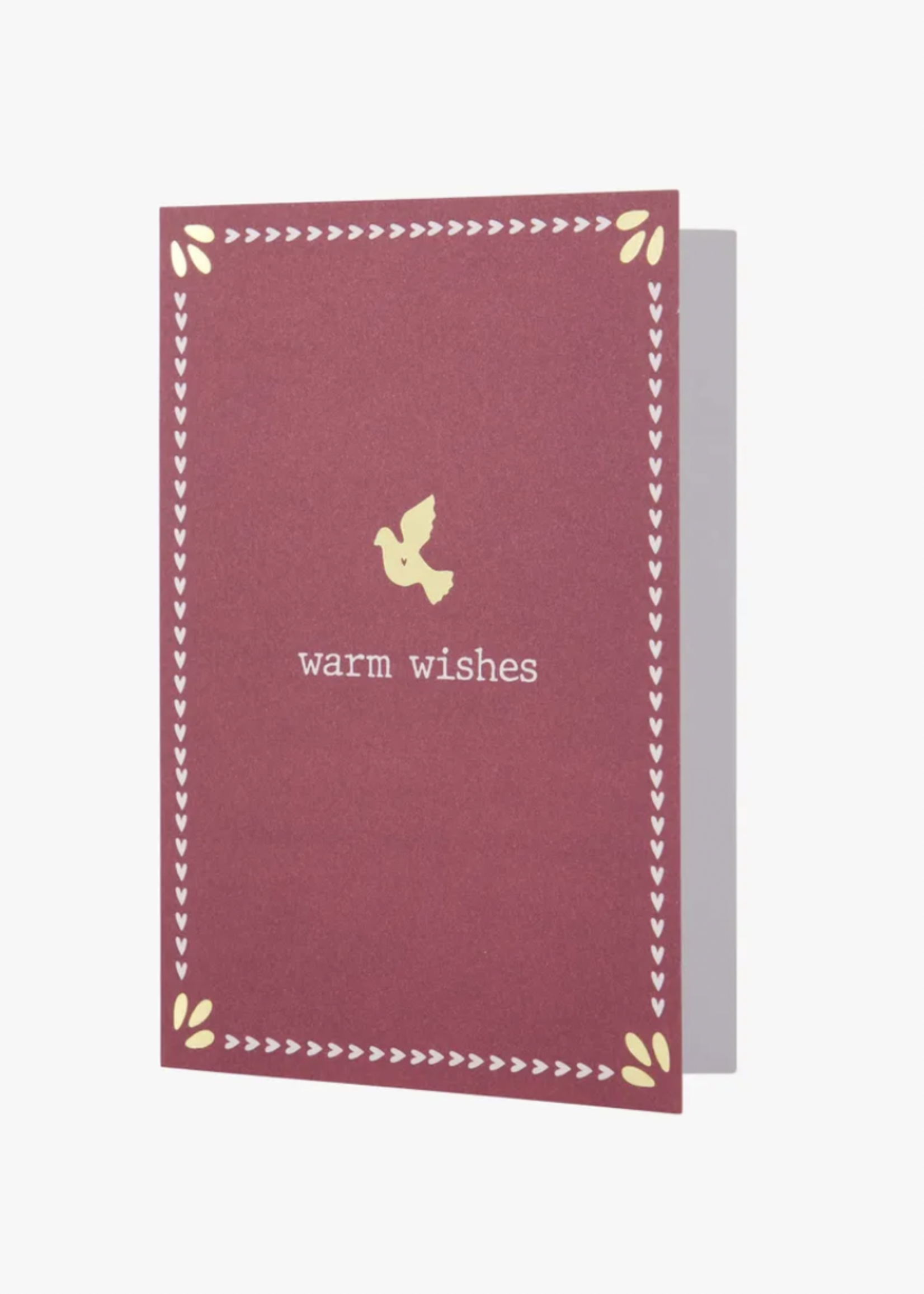 ZUSSS ZUSSS - Wenskaart warm wishes donkerrood met gouden envelop