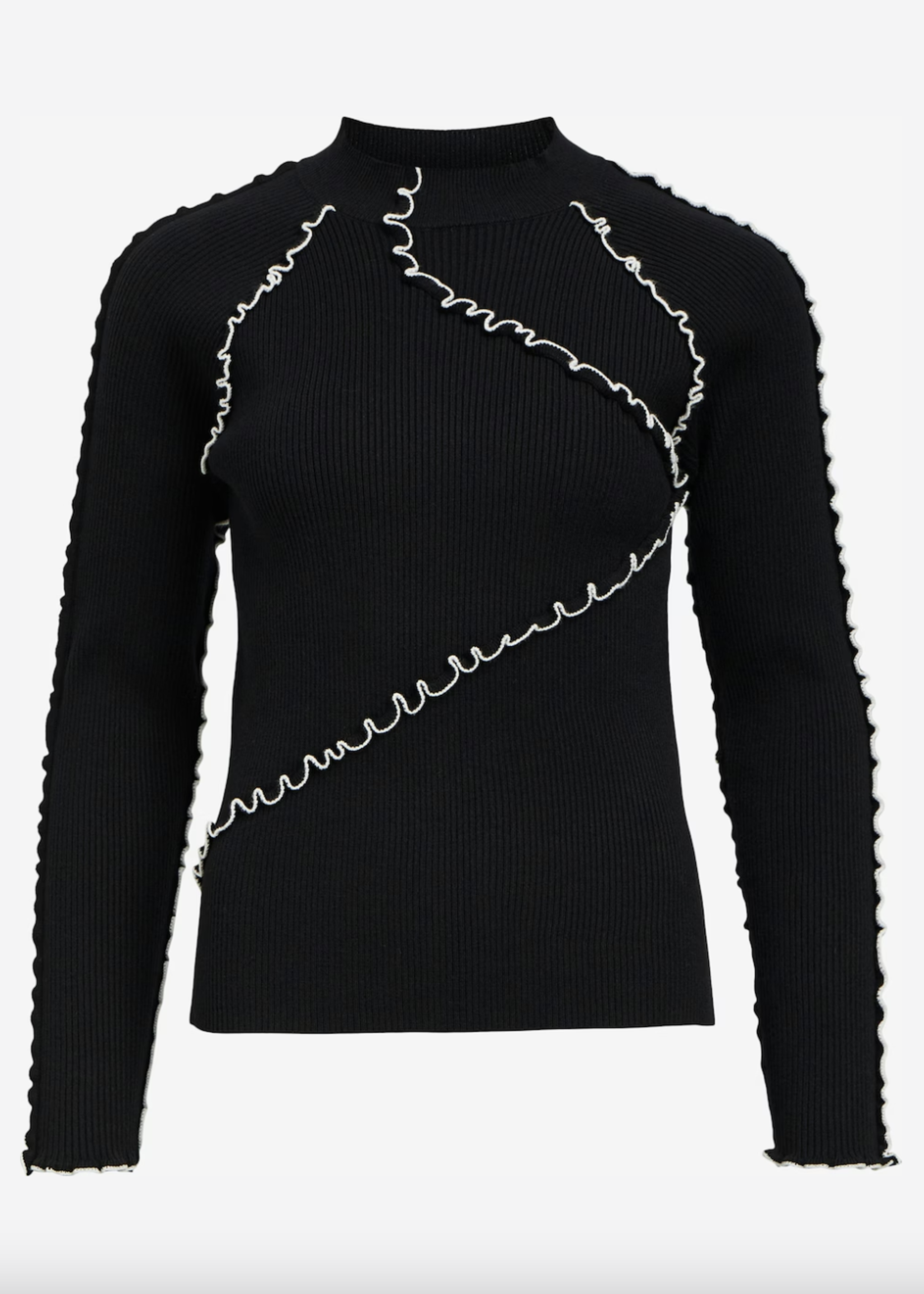 OBJECT OBJECT - Pullover gebreid Janne black/cloud dancer