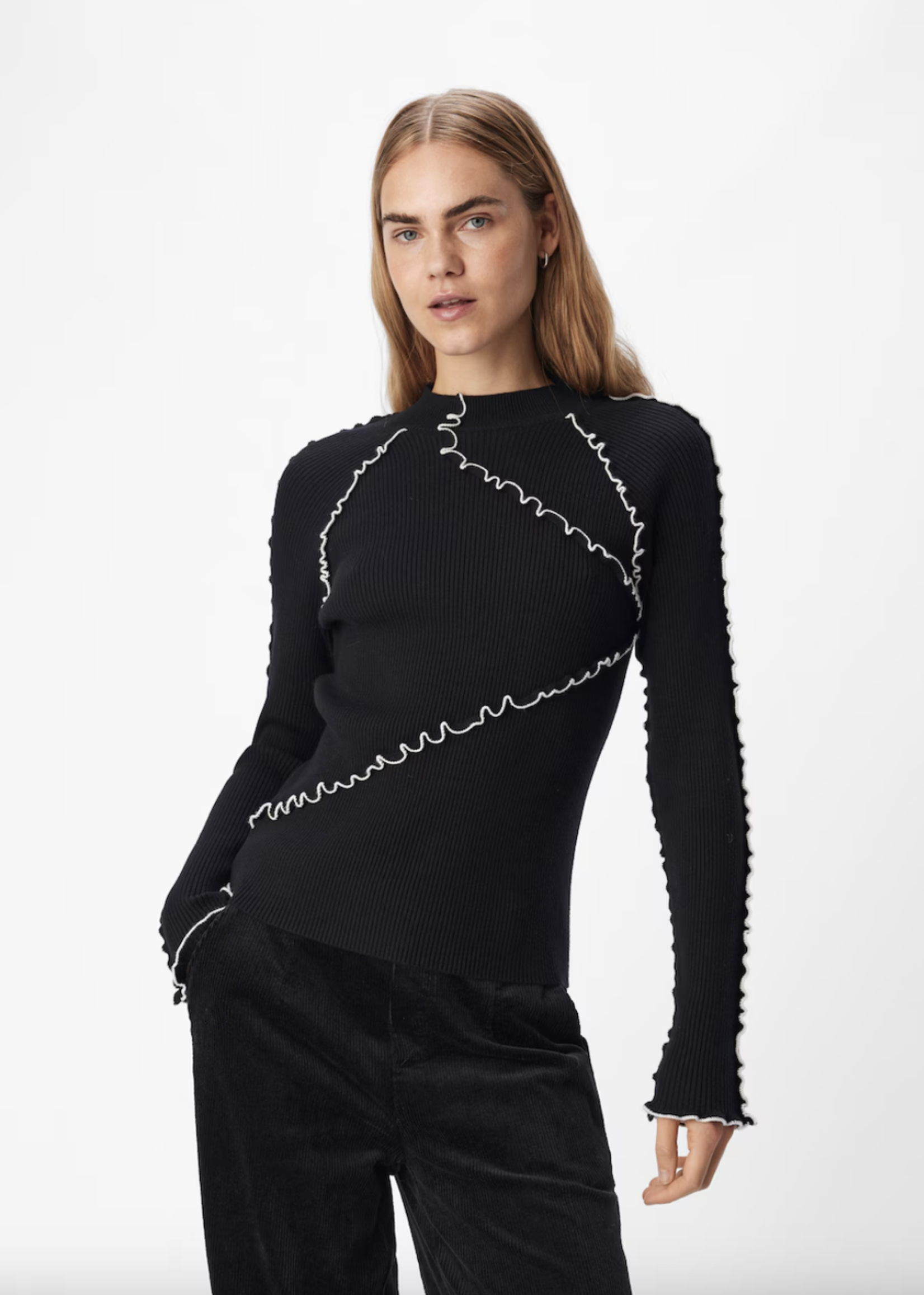 OBJECT OBJECT - Pullover gebreid Janne black/cloud dancer