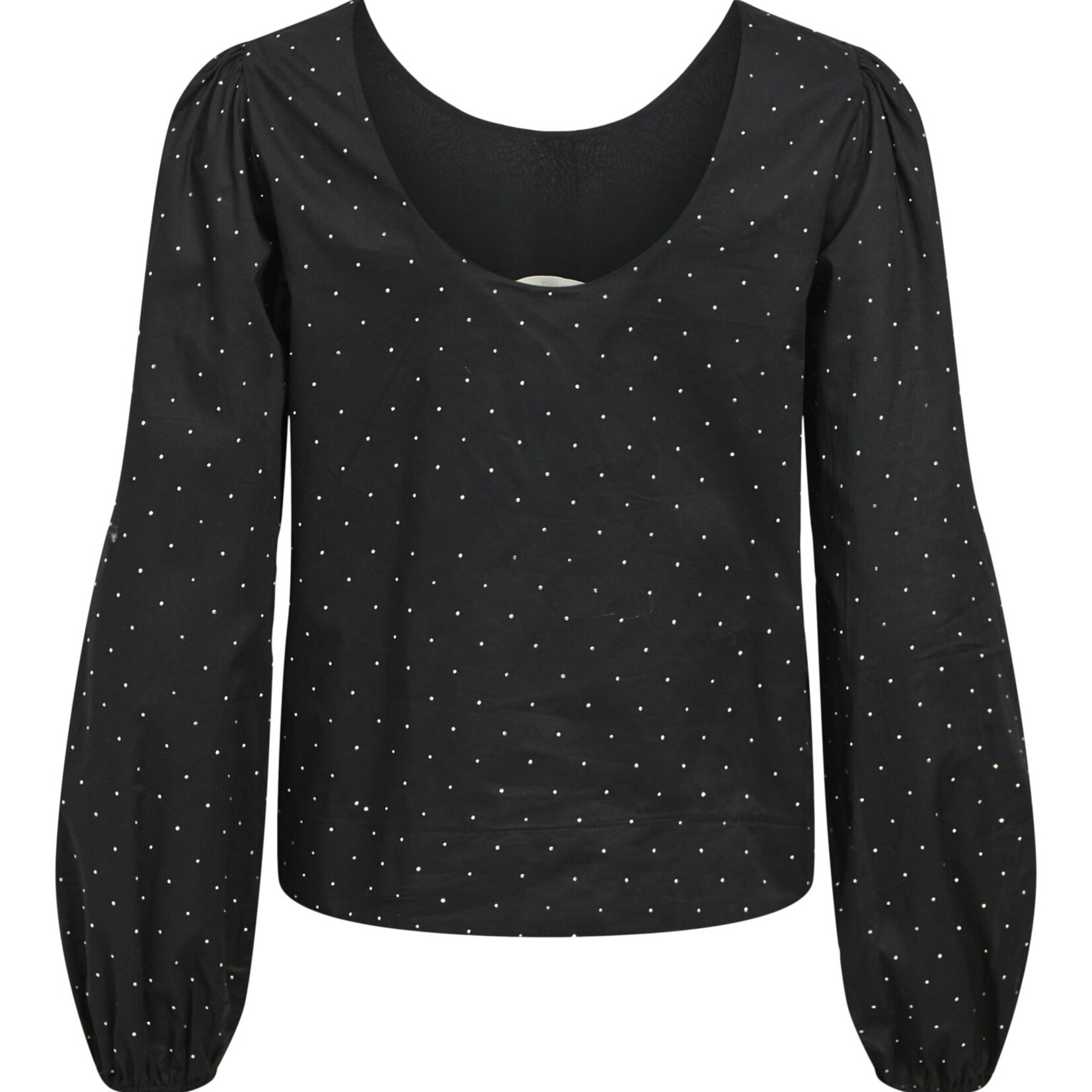 OBJECT OBJECT - Top Rigini zwart met strass steentjes