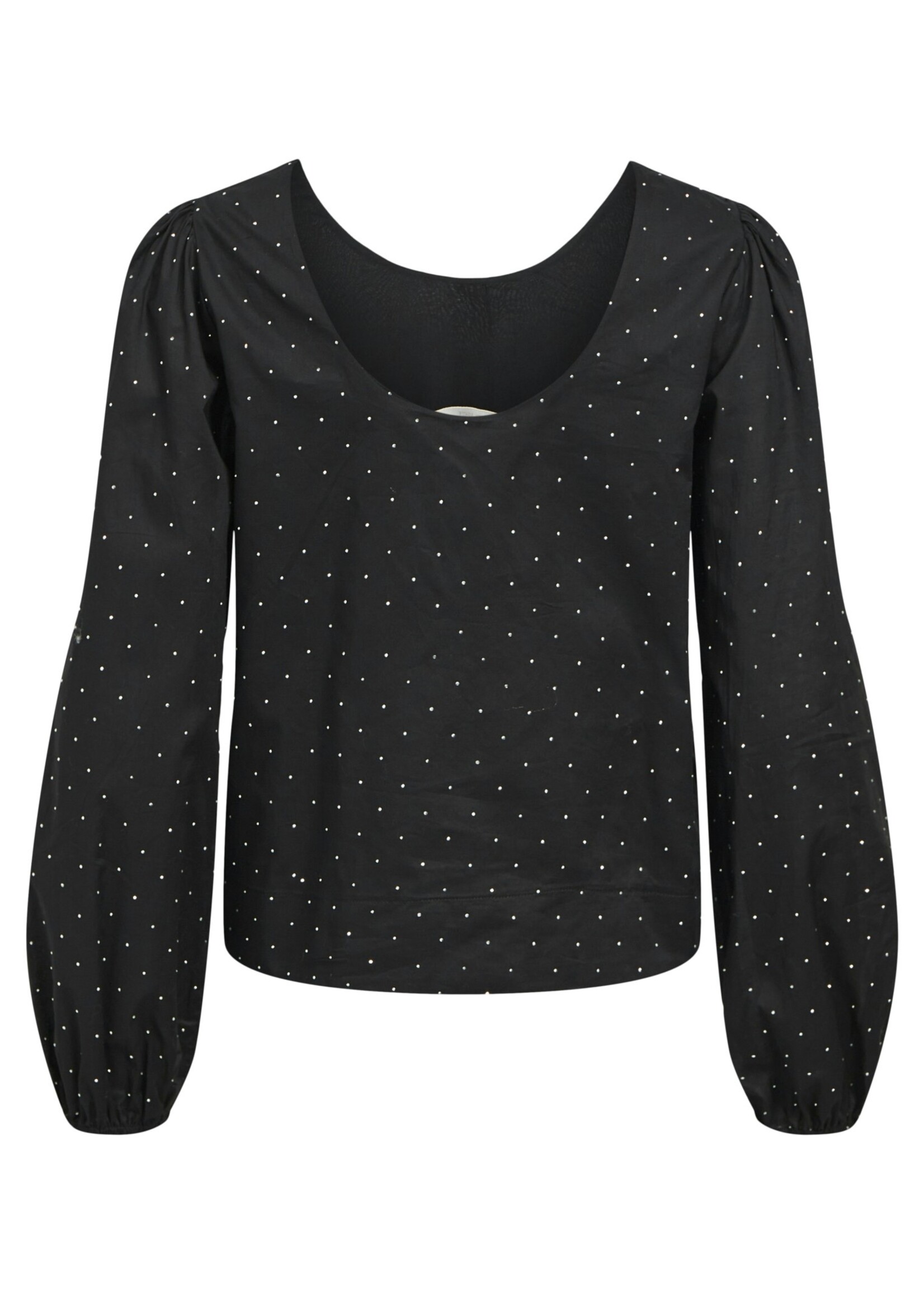 OBJECT OBJECT - Top Rigini zwart met strass steentjes