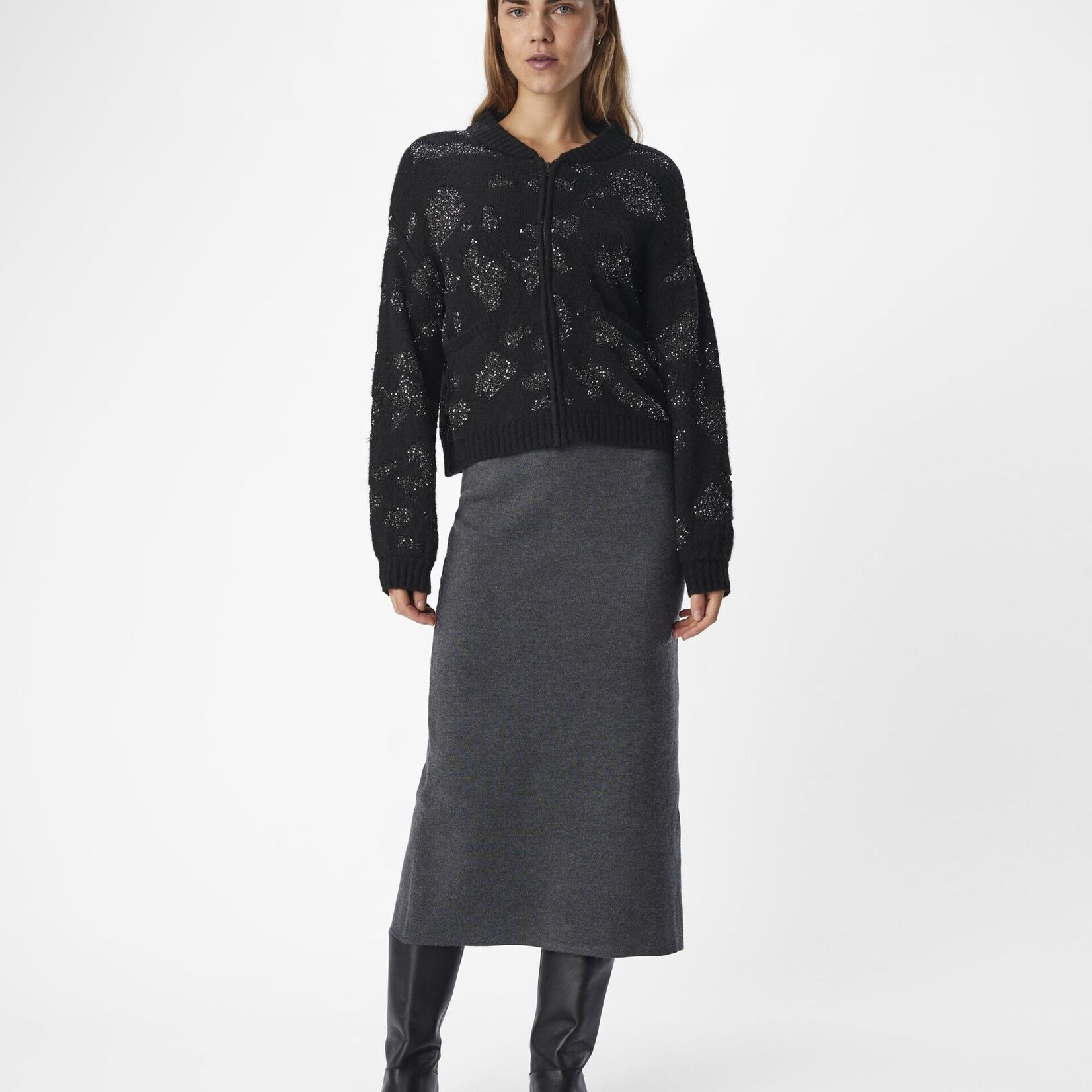 OBJECT OBJECT - Vest Alora zwart met pailetten