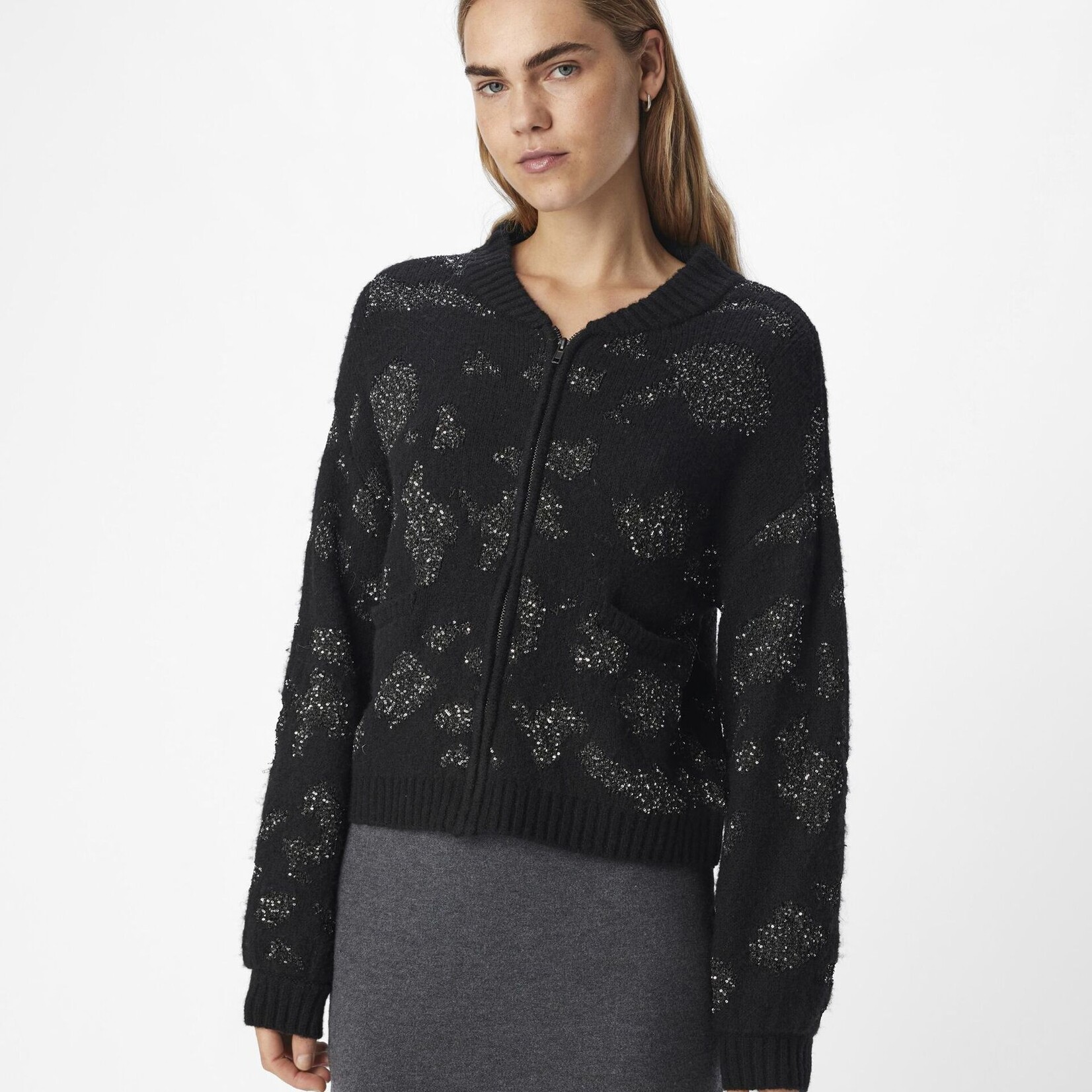 OBJECT OBJECT - Vest Alora zwart met pailetten