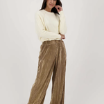 ZUSSS ZUSSS - Plissee broek champagne goud