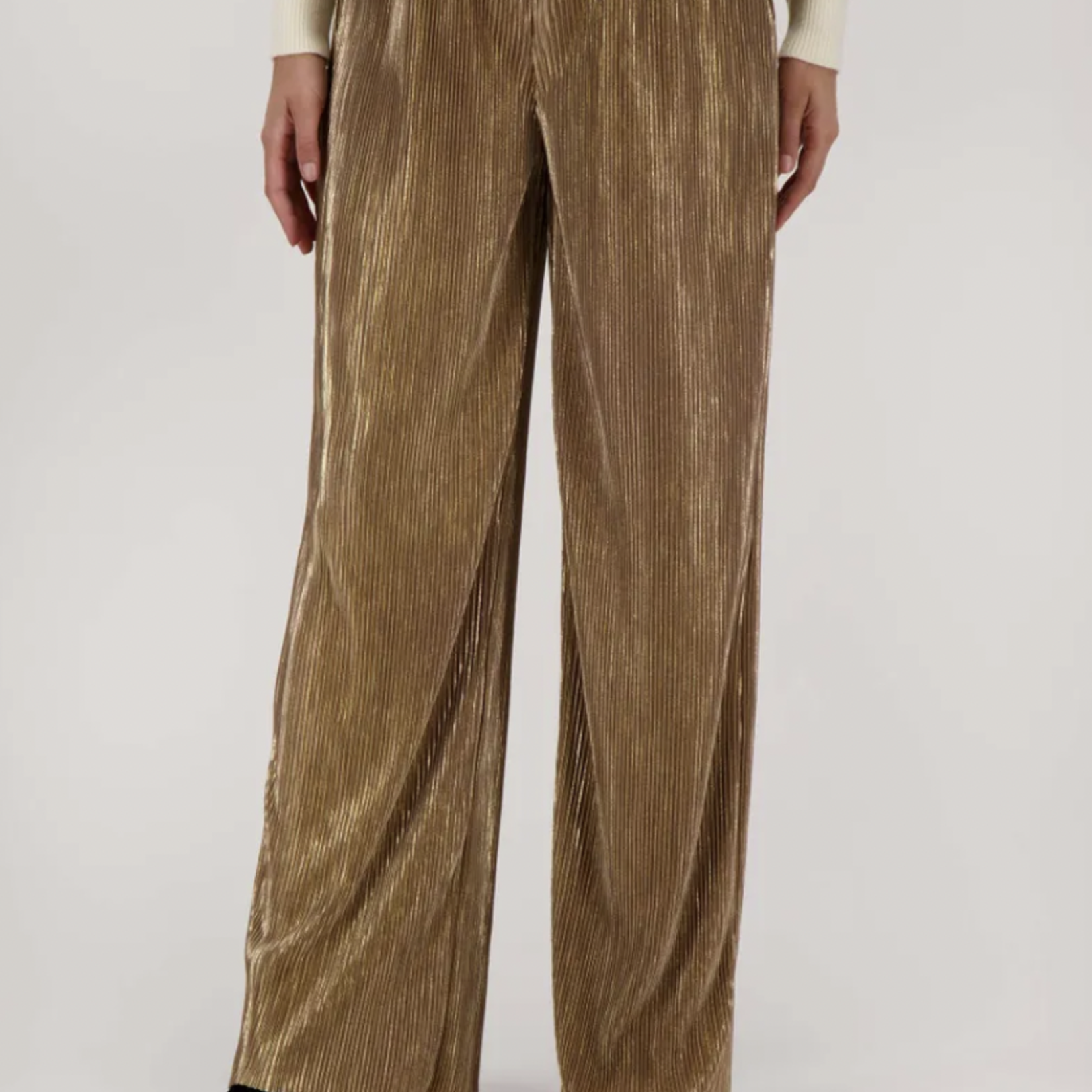 ZUSSS ZUSSS - Plissee broek champagne goud MAAT L