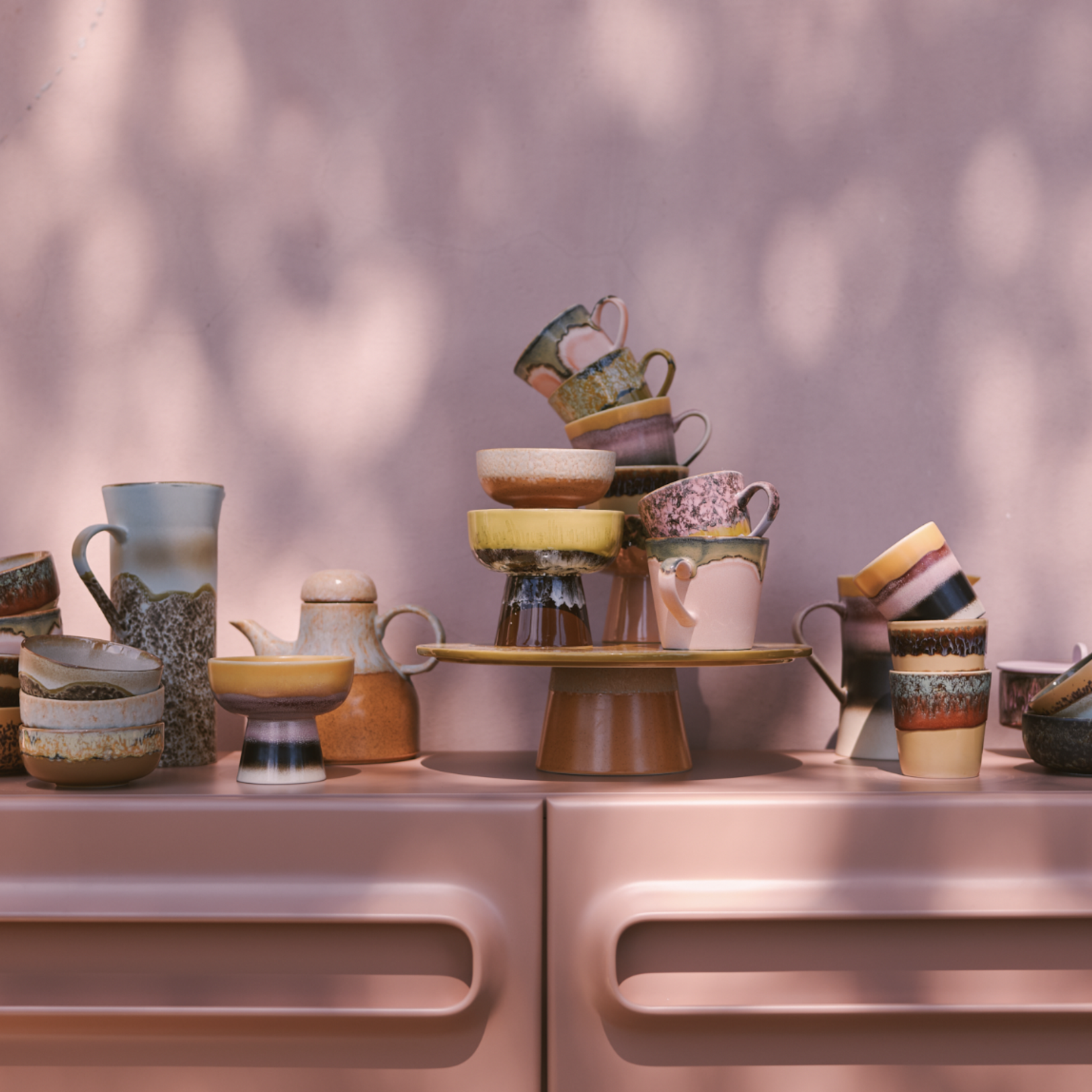 HKLIVING HKLIVING - 70's Cappuccino mok Blossom KST0025