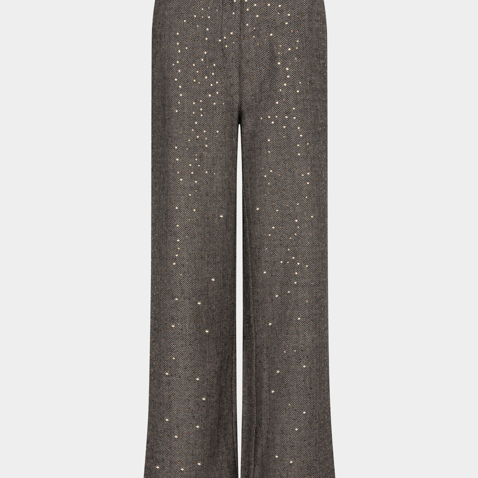 YDENCE YDENCE - Pants Erin black gemeleerd MAAT XS